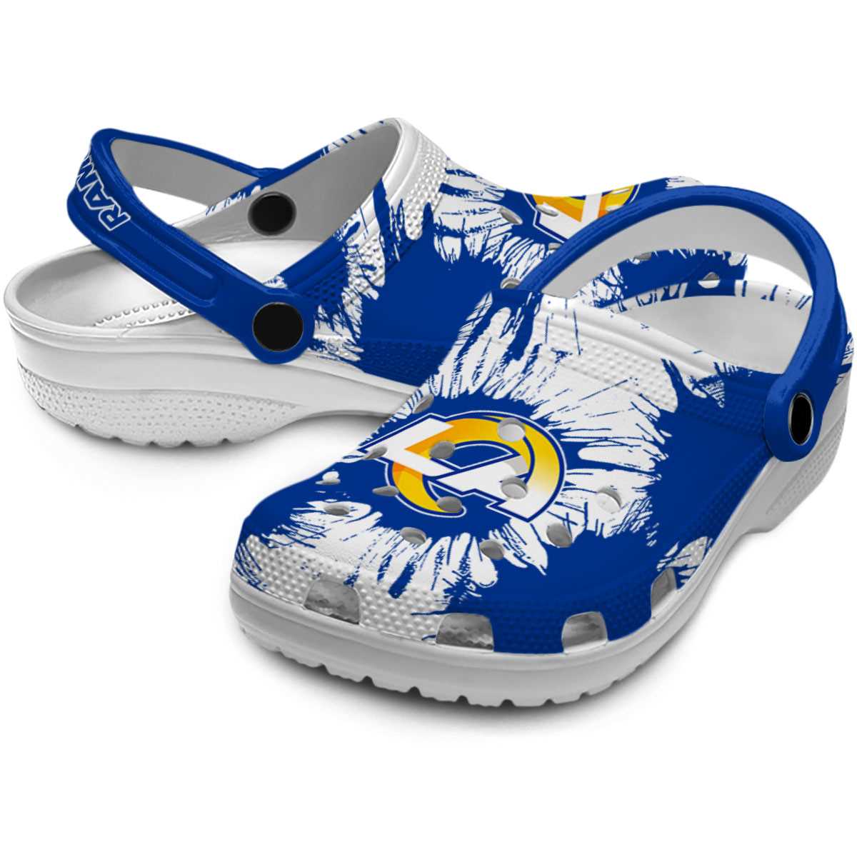 Merchidea Los Angeles Rams NFL Sport Crocs Crocband Clogs Shoes Comfortable For Men Women and Kids