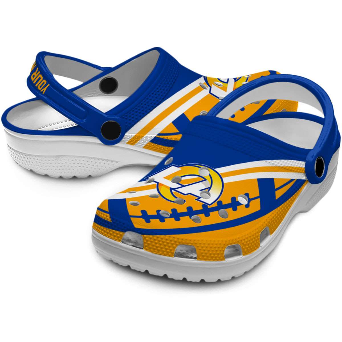 Merchidea Los Angeles Rams NFL Sport Crocs Crocband Clogs Shoes Comfortable For Men Women and Kids