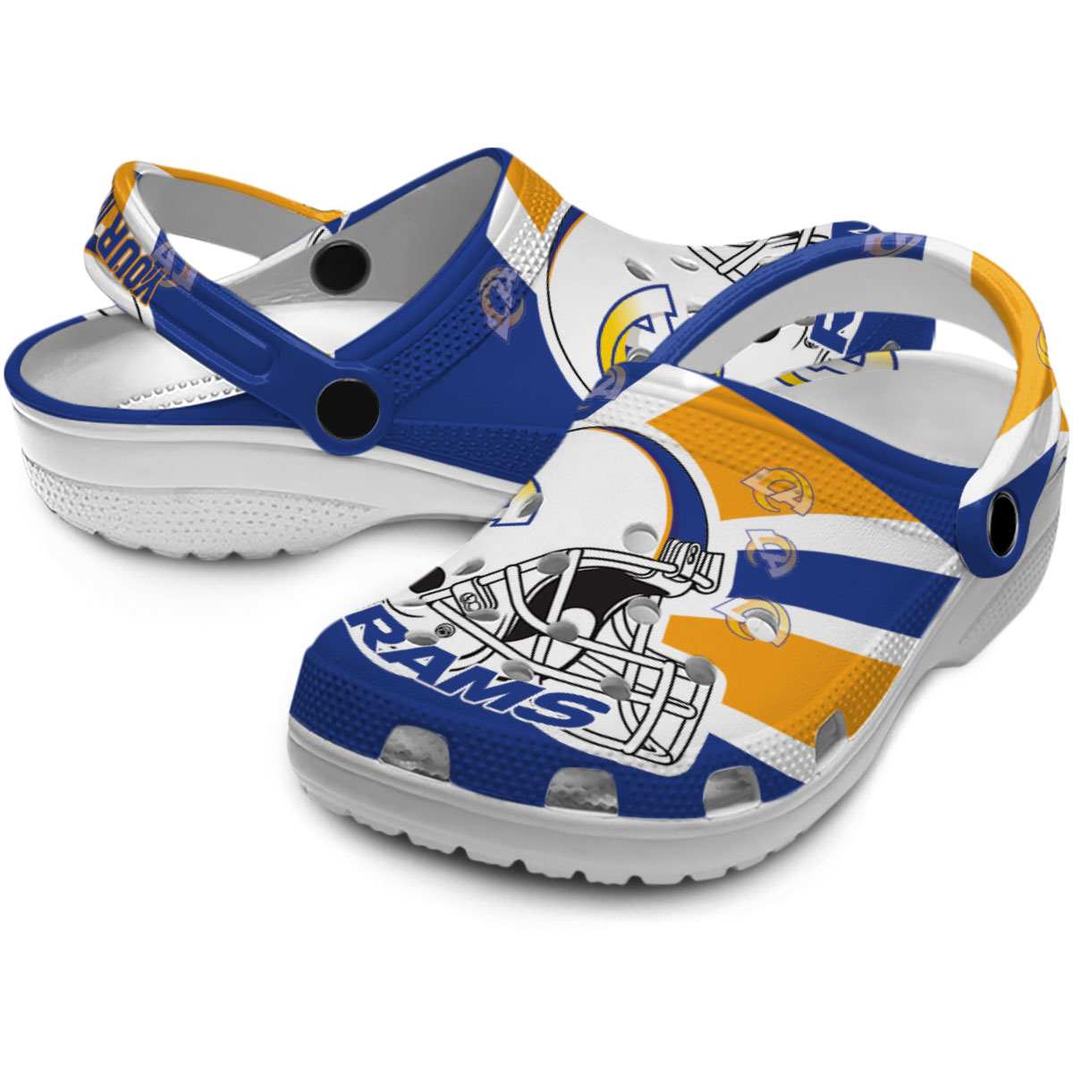 Merchidea Los Angeles Rams NFL Sport Crocs Crocband Clogs Shoes Comfortable For Men Women and Kids