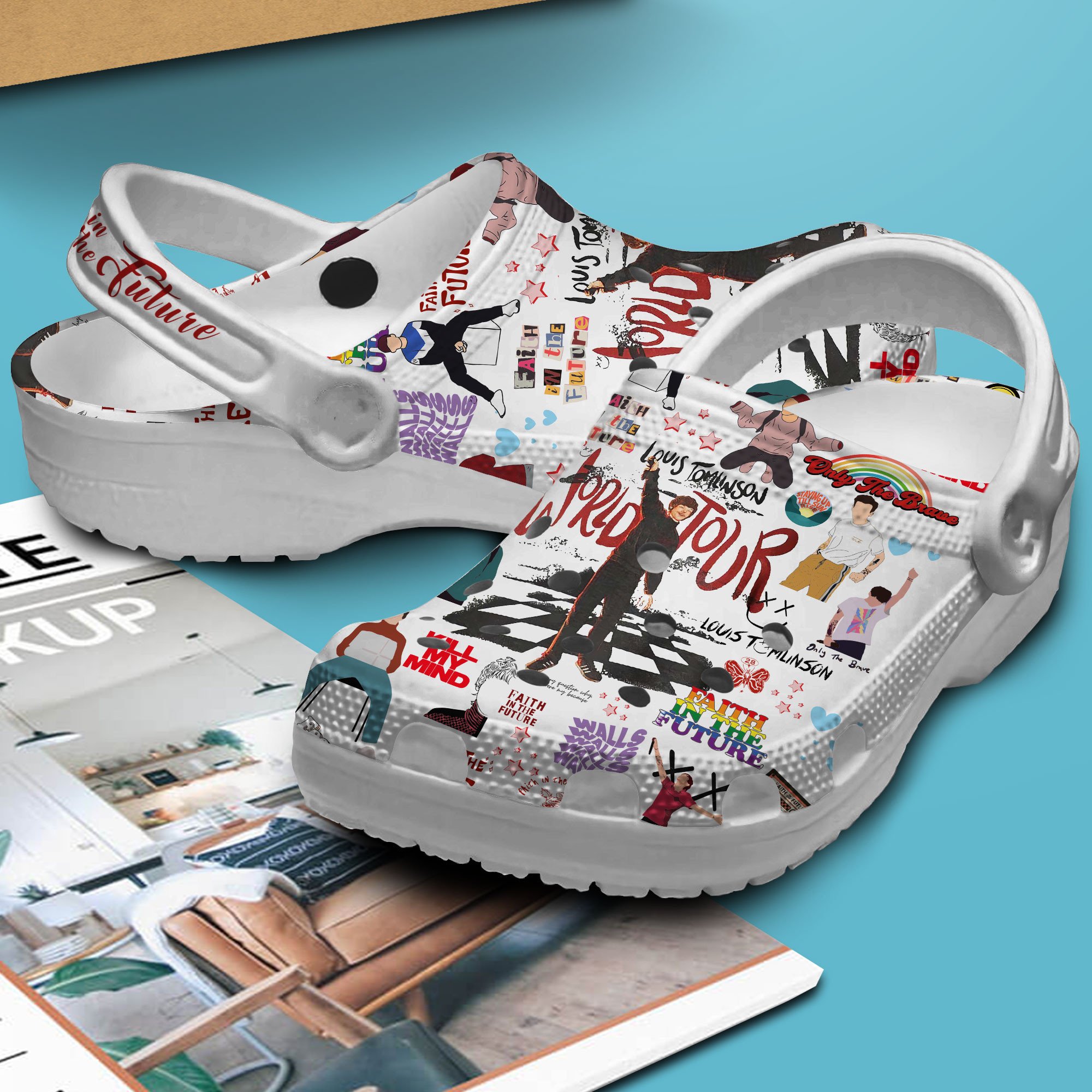 Merchidea Louis Tomlinson Music Crocs Crocband Clogs Shoes Comfortable For Men Women and Kids