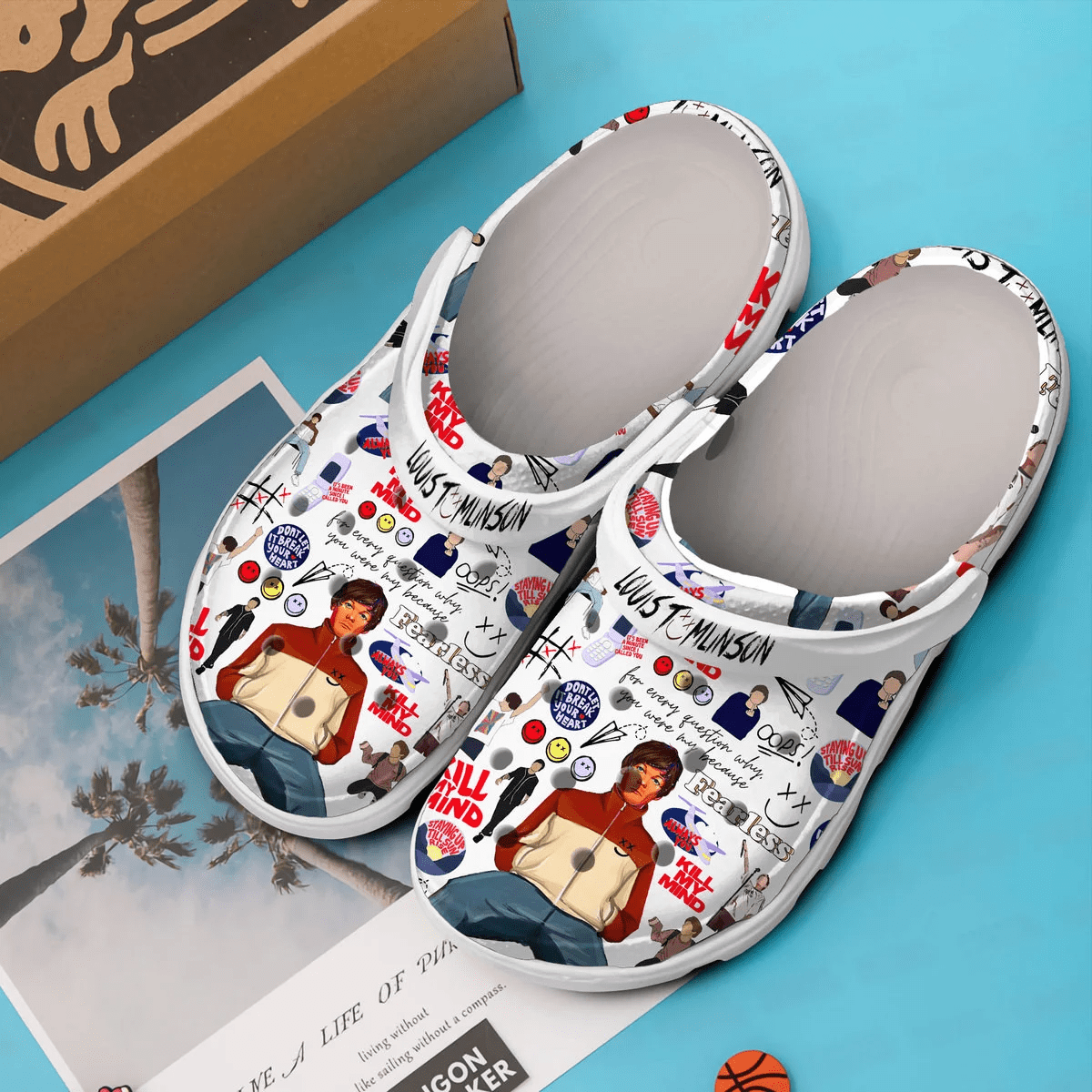 Merchidea Louis Tomlinson Music Crocs Crocband Clogs Shoes Comfortable For Men Women and Kids