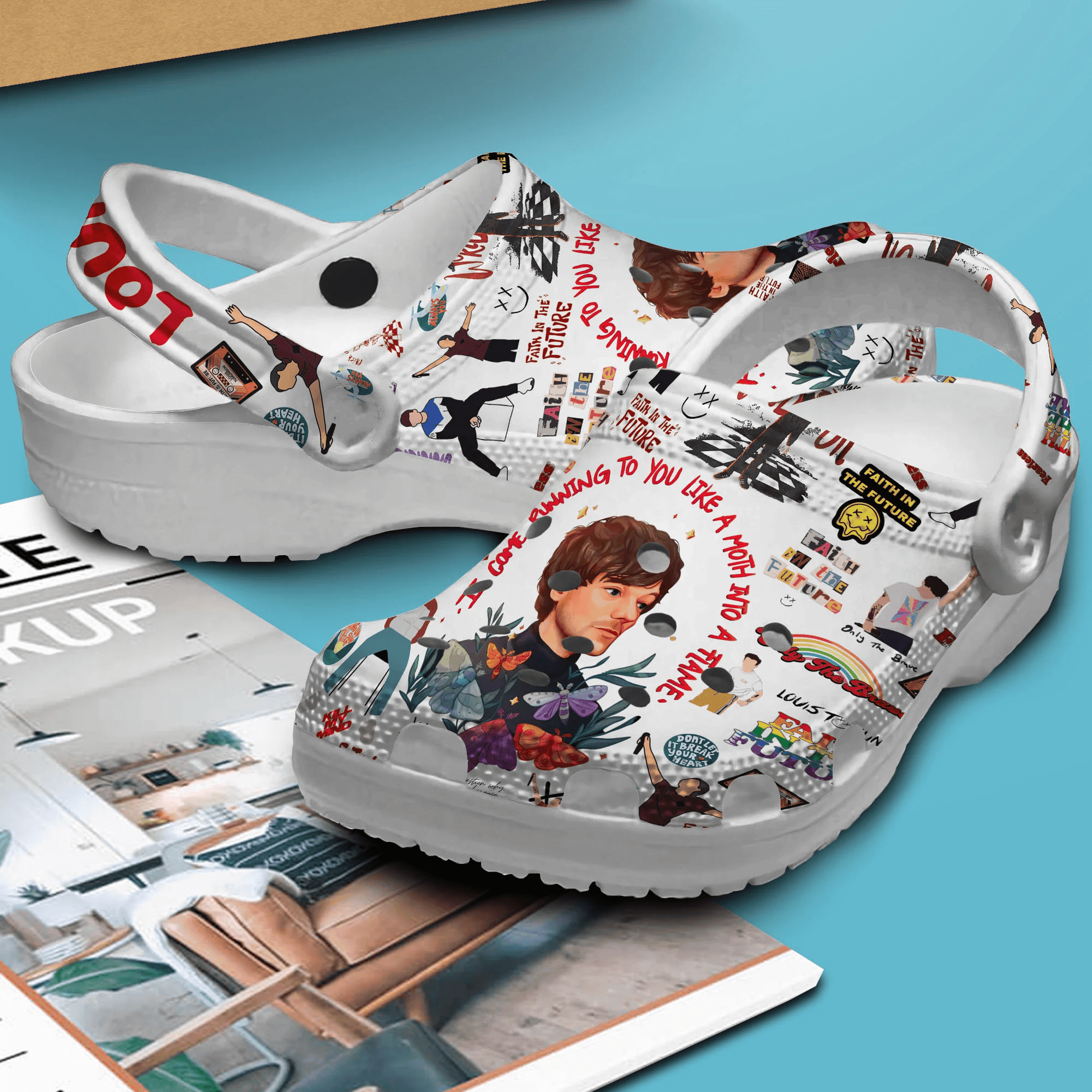 Merchidea Louis Tomlinson Music Crocs Crocband Clogs Shoes Comfortable For Men Women and Kids