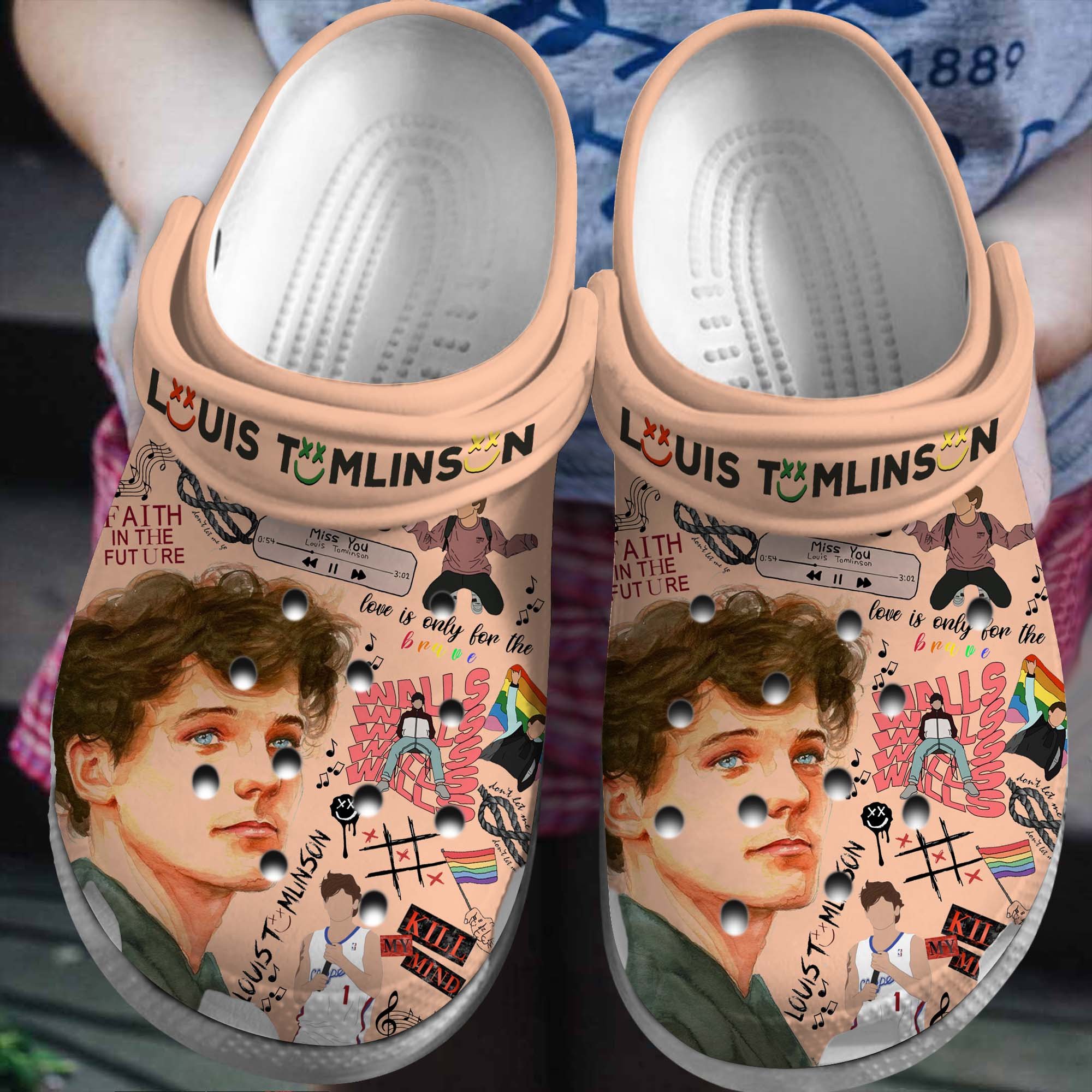 Merchidea Louis Tomlinson Singer Music Crocs Crocband Clogs Shoes Comfortable For Men Women and Kids