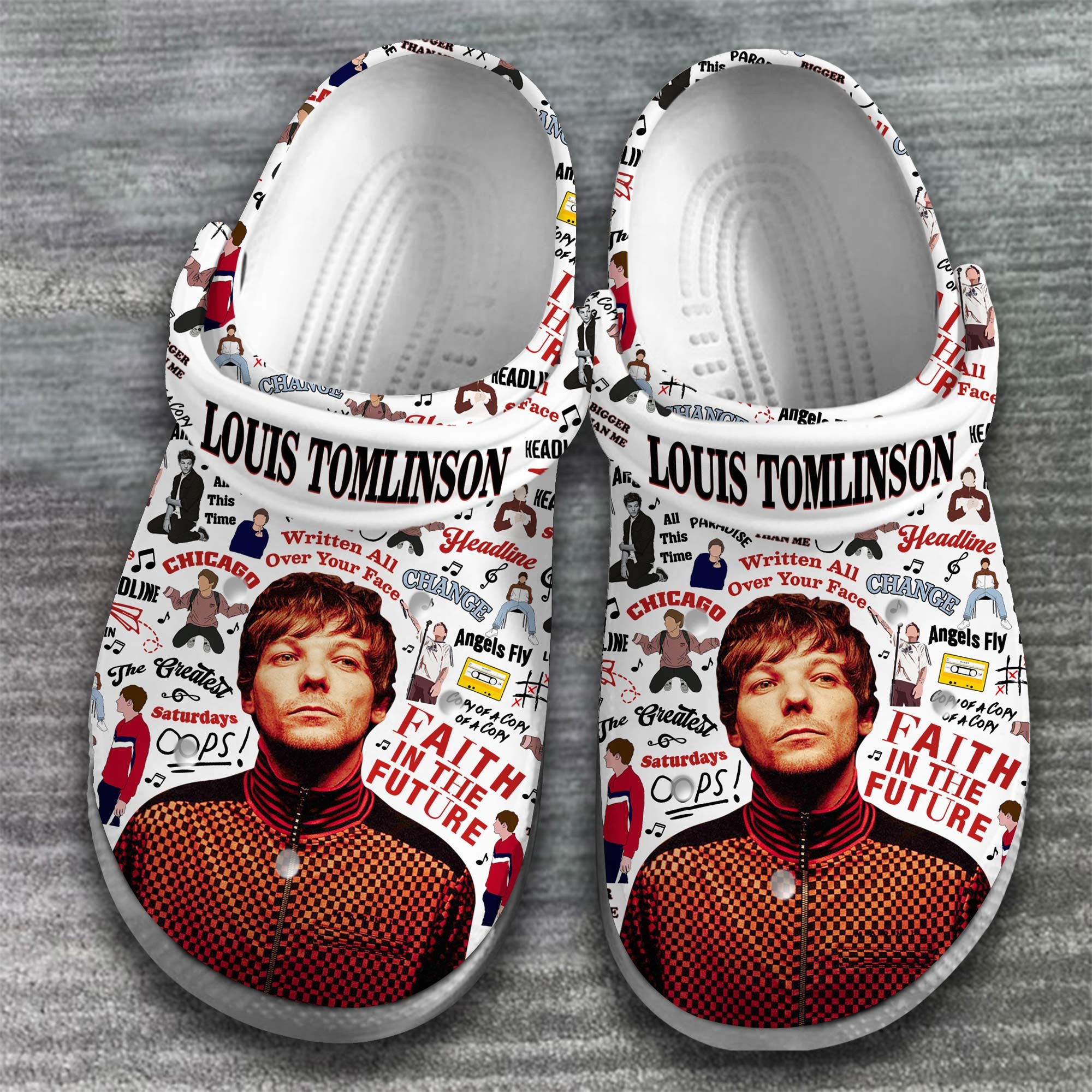 Merchidea Louis Tomlinson Singer Music Crocs Crocband Clogs Shoes Comfortable For Men Women and Kids