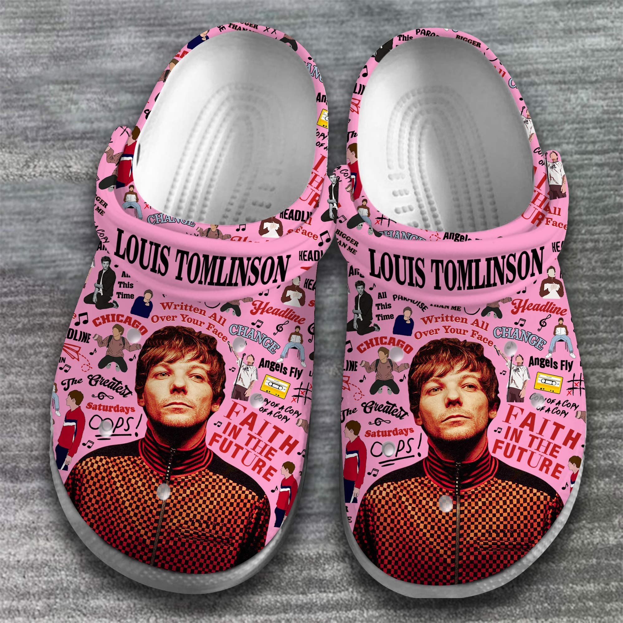 Merchidea Louis Tomlinson Singer Music Crocs Crocband Clogs Shoes Comfortable For Men Women and Kids