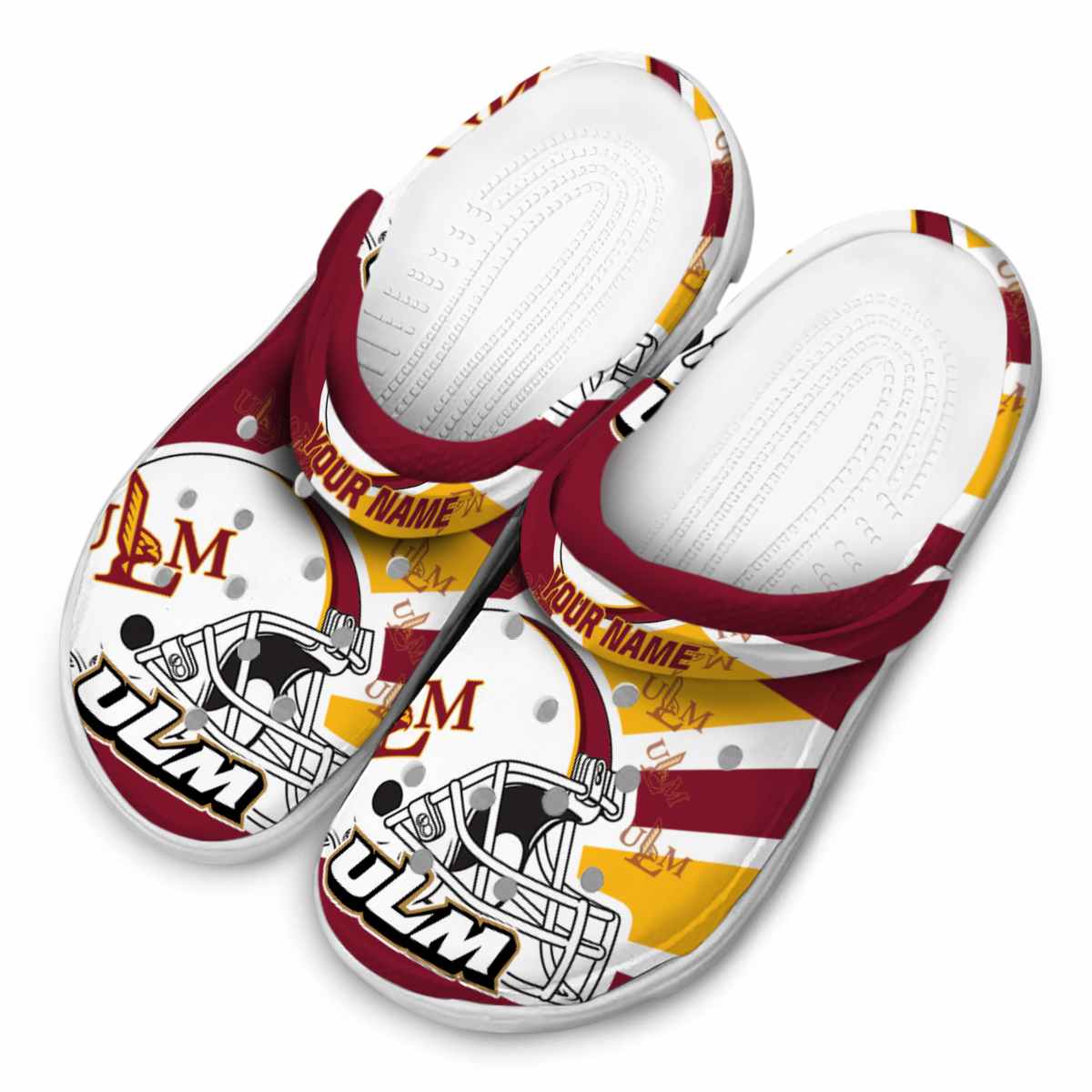 Merchidea Louisiana-Monroe Warhawks NCAA Sport Crocs Crocband Clogs Shoes Comfortable For Men Women and Kids