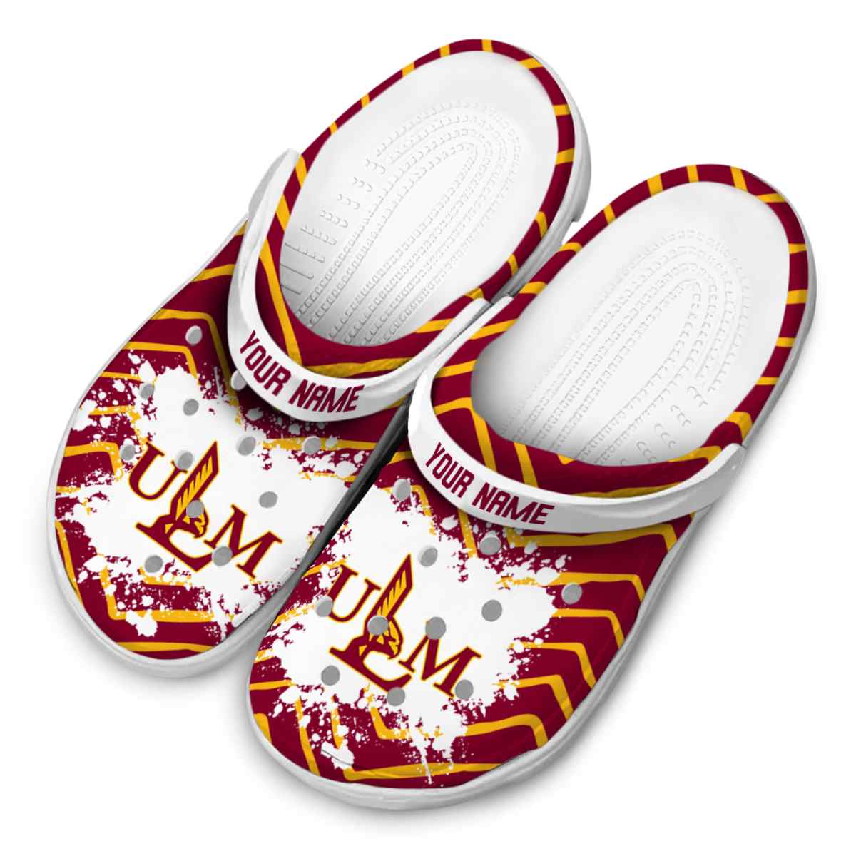 Merchidea Louisiana-Monroe Warhawks NCAA Sport Crocs Crocband Clogs Shoes Comfortable For Men Women and Kids