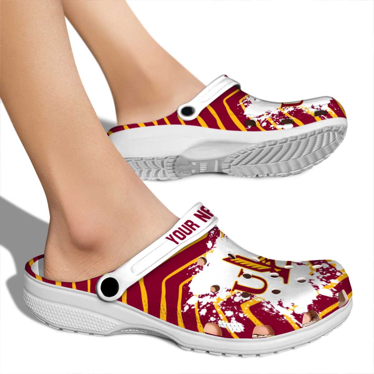 Merchidea Louisiana-Monroe Warhawks NCAA Sport Crocs Crocband Clogs Shoes Comfortable For Men Women and Kids