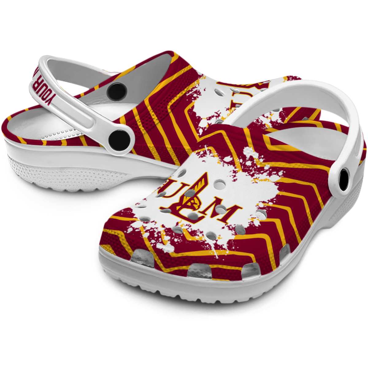 Merchidea Louisiana-Monroe Warhawks NCAA Sport Crocs Crocband Clogs Shoes Comfortable For Men Women and Kids