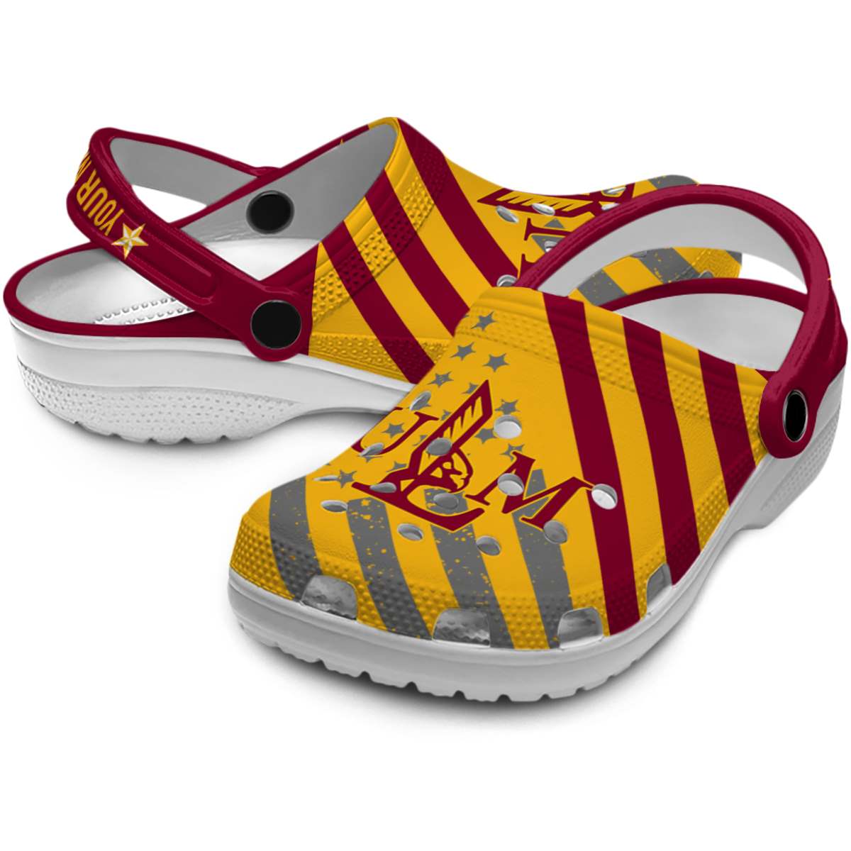 Merchidea Louisiana-Monroe Warhawks NCAA Sport Crocs Crocband Clogs Shoes Comfortable For Men Women and Kids