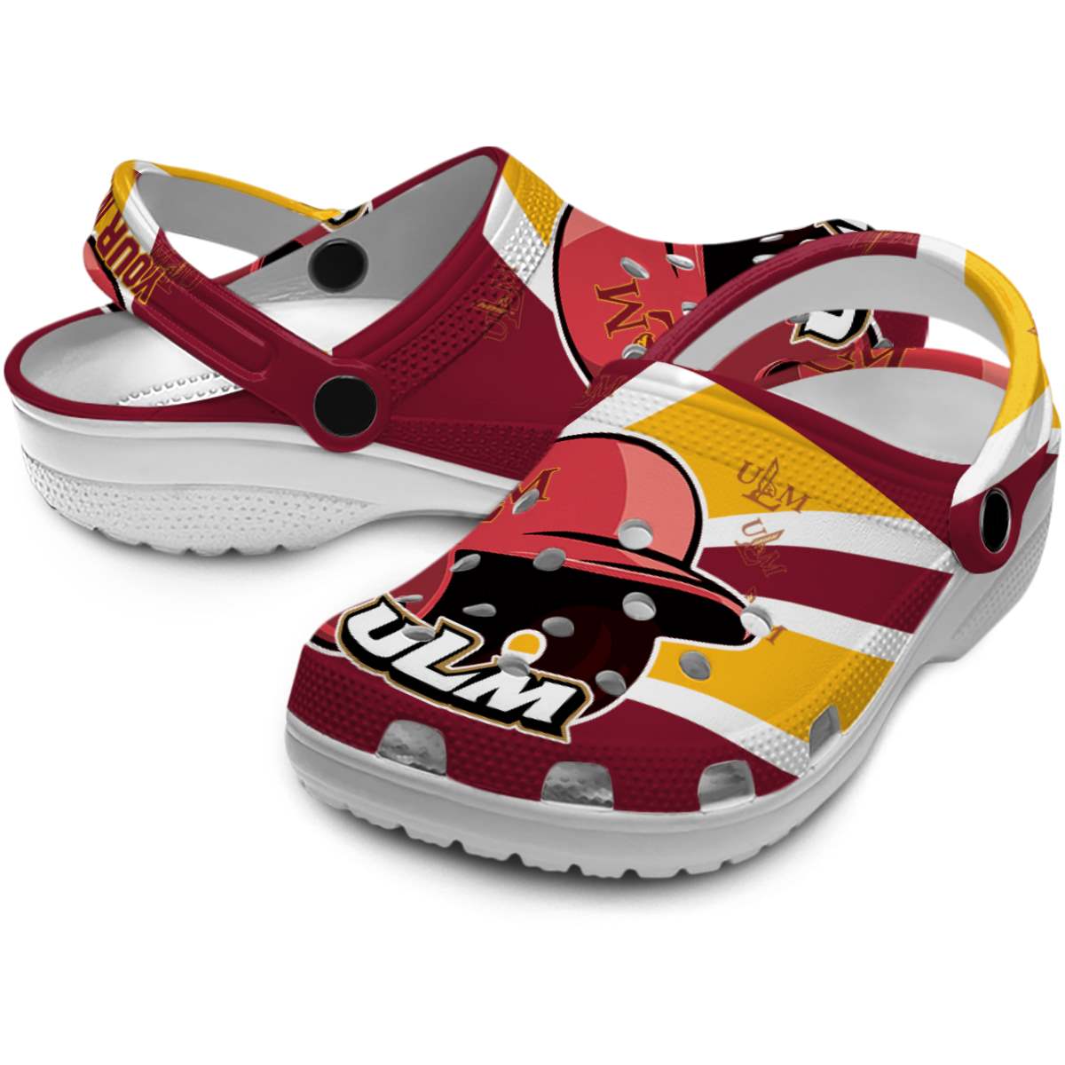 Merchidea Louisiana-Monroe Warhawks NCAA Sport Crocs Crocband Clogs Shoes Comfortable For Men Women and Kids