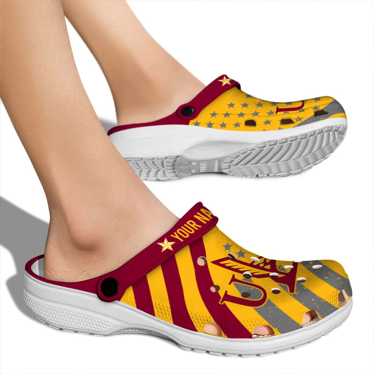 Merchidea Louisiana-Monroe Warhawks NCAA Sport Crocs Crocband Clogs Shoes Comfortable For Men Women and Kids