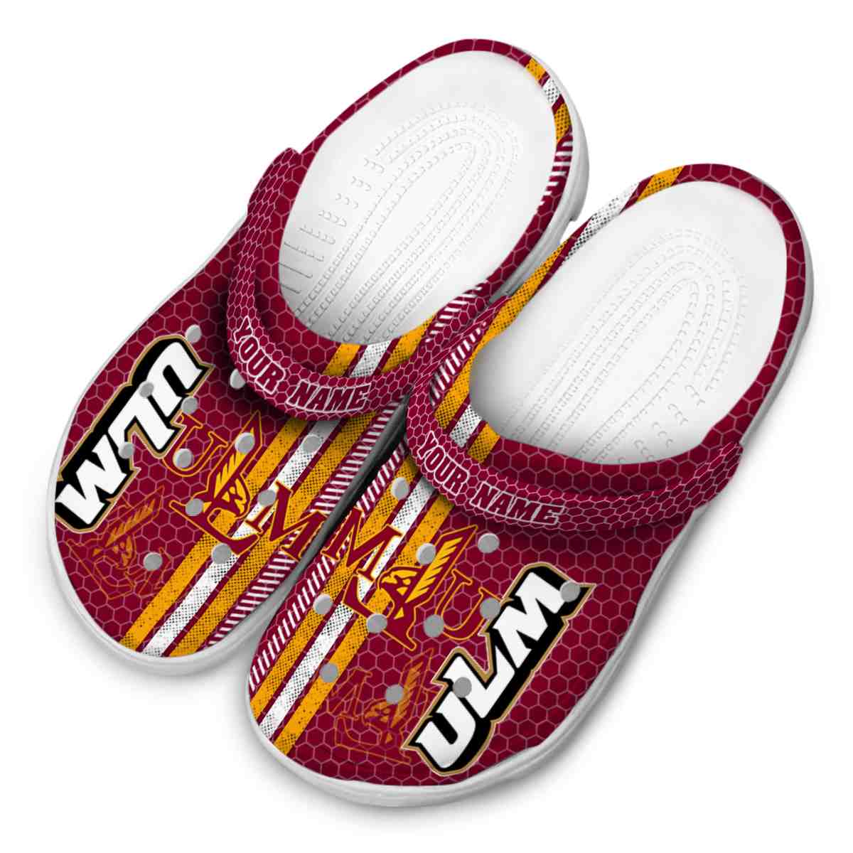 Merchidea Louisiana-Monroe Warhawks NCAA Sport Crocs Crocband Clogs Shoes Comfortable For Men Women and Kids