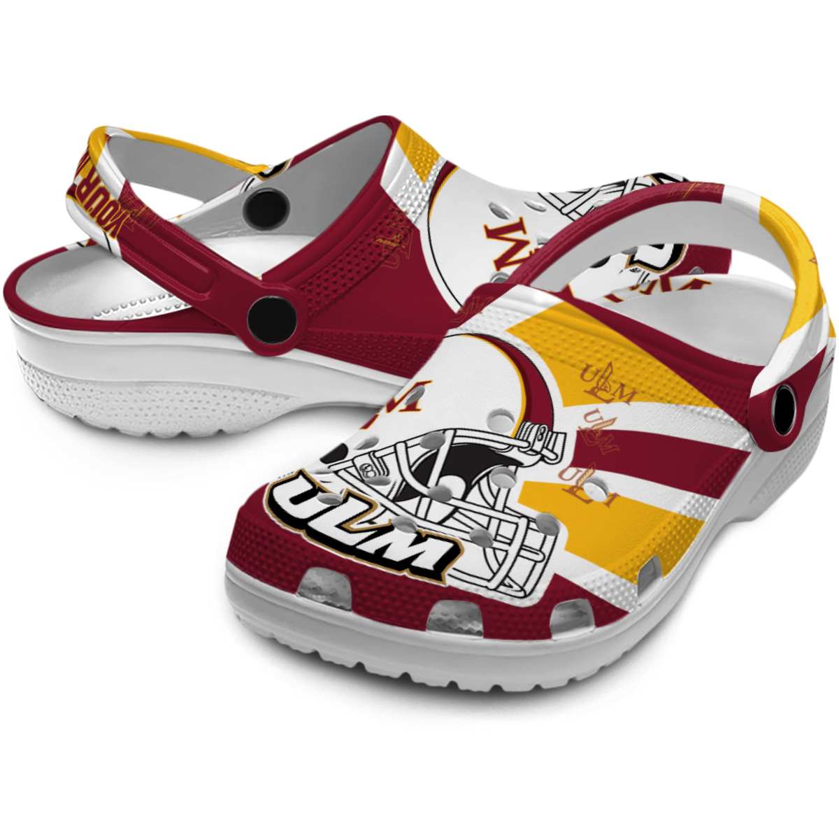 Merchidea Louisiana-Monroe Warhawks NCAA Sport Crocs Crocband Clogs Shoes Comfortable For Men Women and Kids