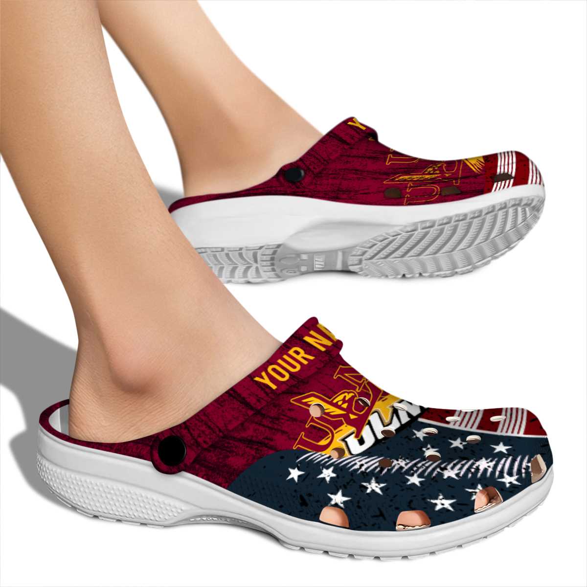 Merchidea Louisiana-Monroe Warhawks NCAA Sport Crocs Crocband Clogs Shoes Comfortable For Men Women and Kids