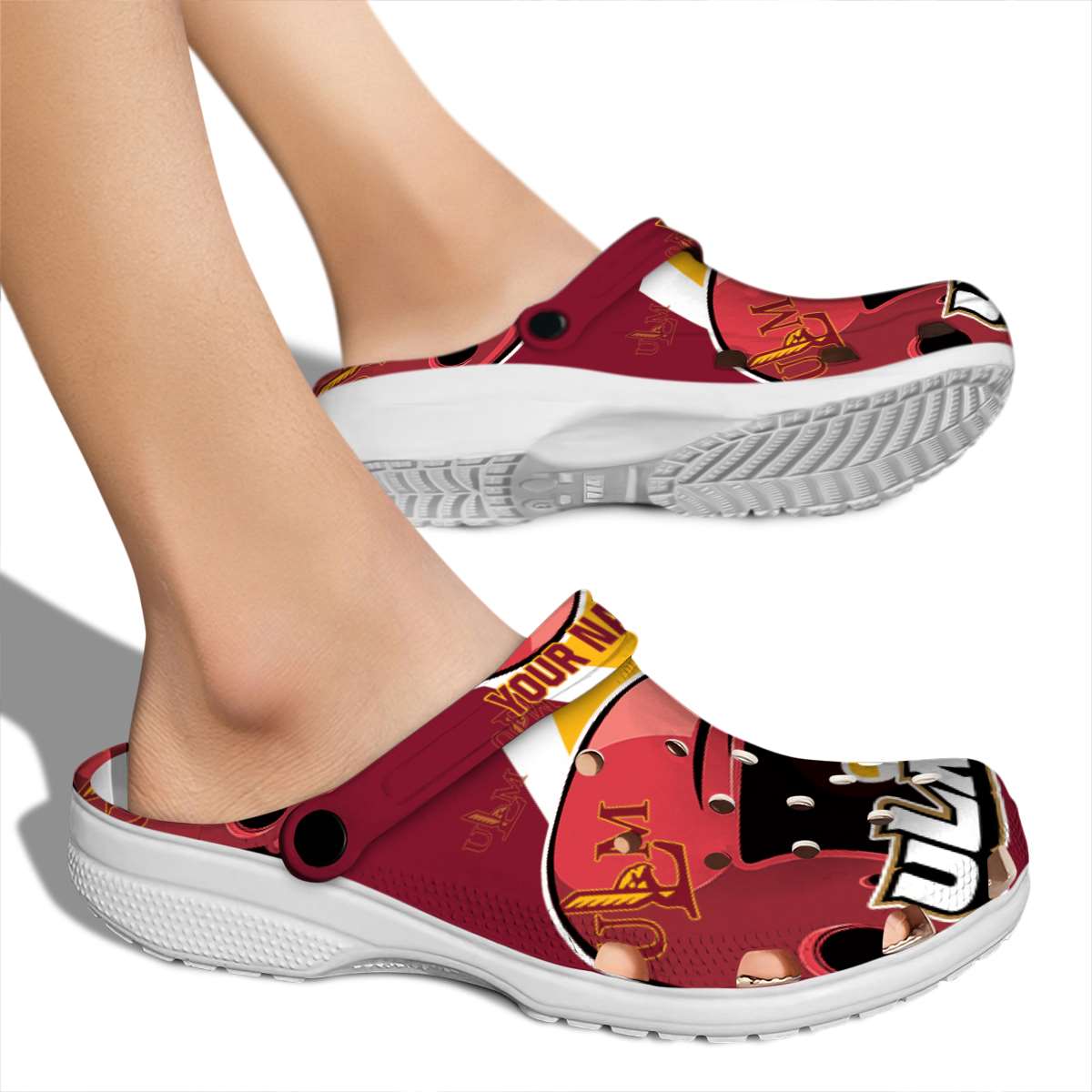 Merchidea Louisiana-Monroe Warhawks NCAA Sport Crocs Crocband Clogs Shoes Comfortable For Men Women and Kids
