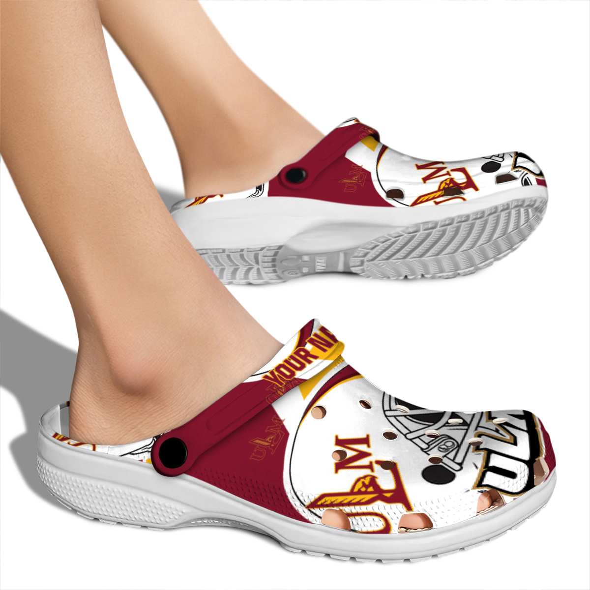 Merchidea Louisiana-Monroe Warhawks NCAA Sport Crocs Crocband Clogs Shoes Comfortable For Men Women and Kids
