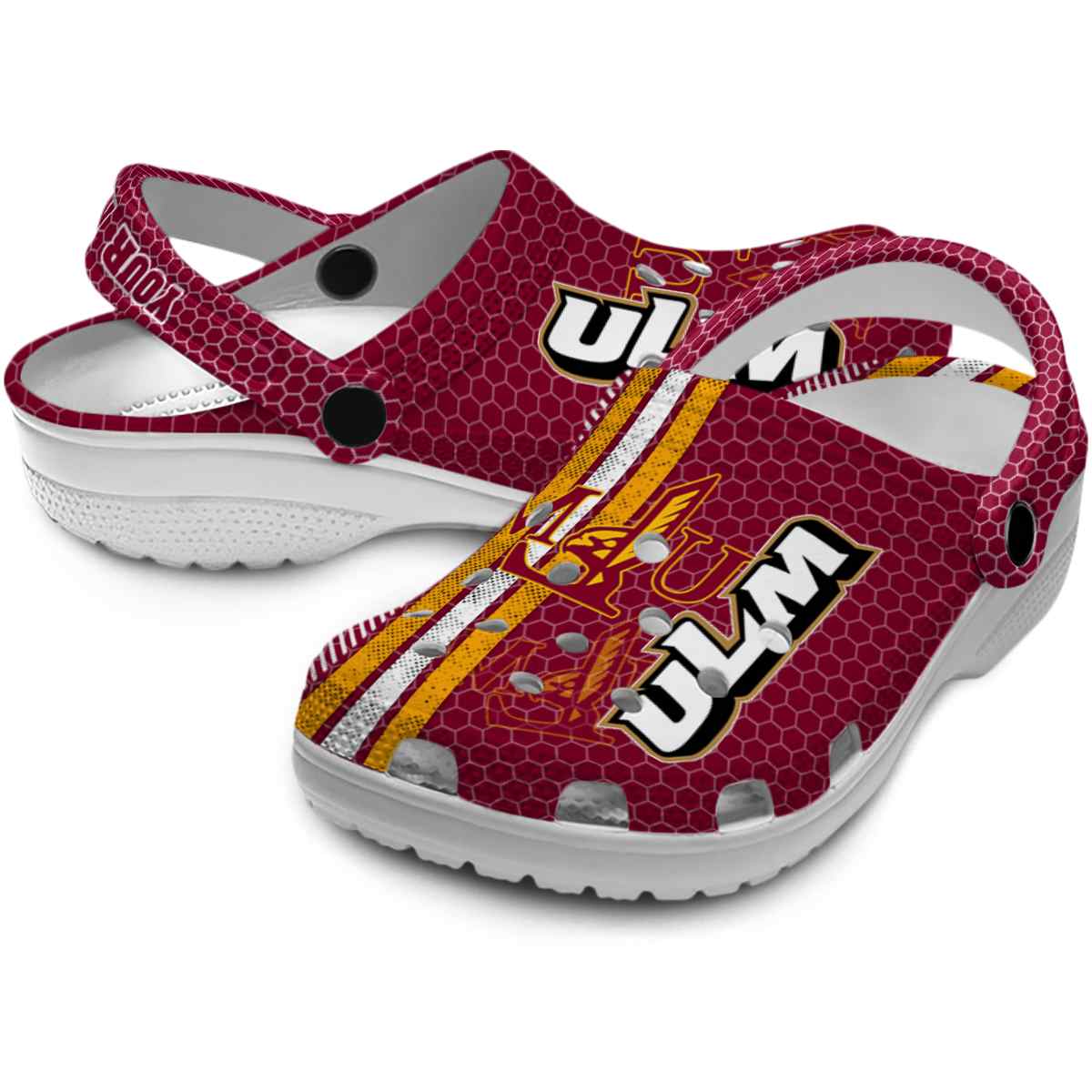 Merchidea Louisiana-Monroe Warhawks NCAA Sport Crocs Crocband Clogs Shoes Comfortable For Men Women and Kids