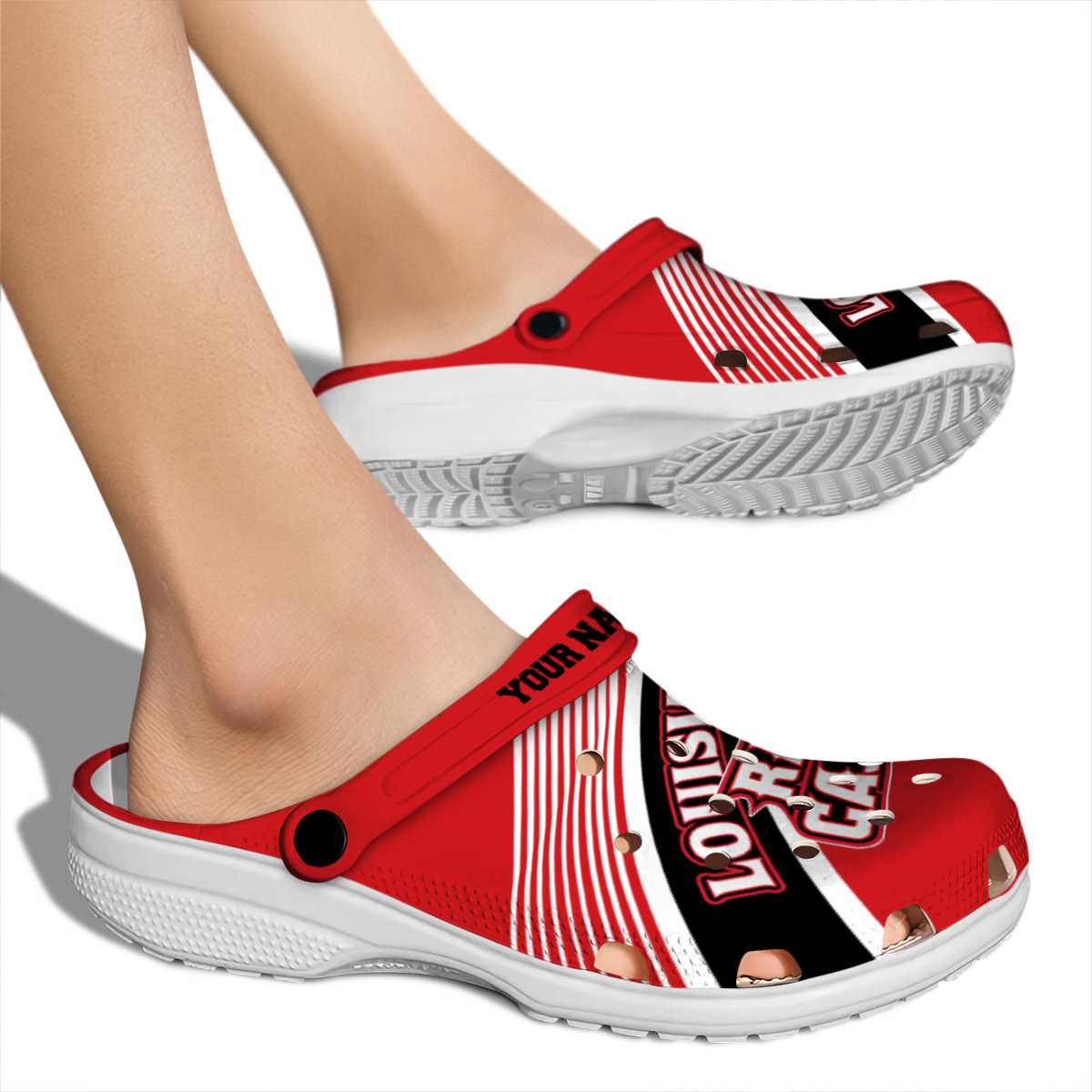 Merchidea Louisiana Ragin' Cajuns NCAA Sport Crocs Crocband Clogs Shoes Comfortable For Men Women and Kids