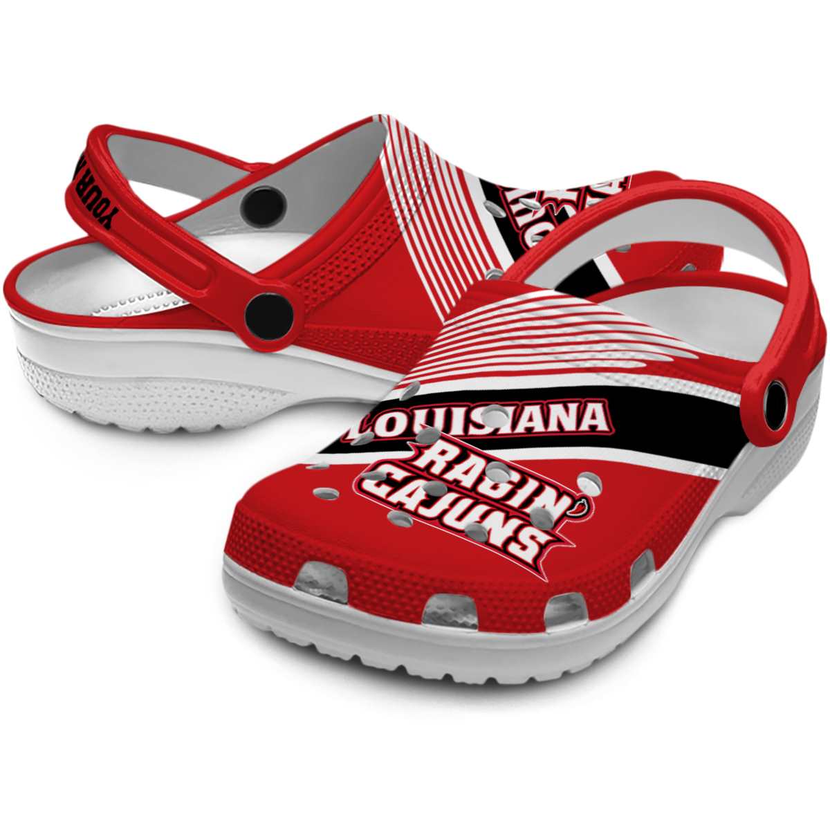Merchidea Louisiana Ragin' Cajuns NCAA Sport Crocs Crocband Clogs Shoes Comfortable For Men Women and Kids