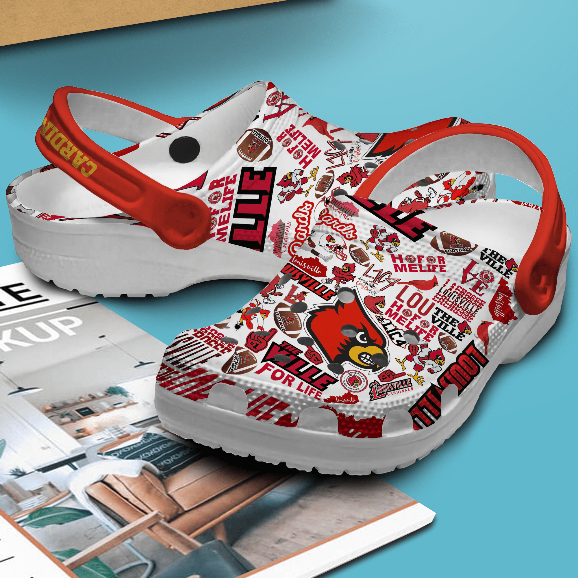 Merchidea Louisville Cardinals NCAA Sport Crocs Crocband Clogs Shoes Comfortable For Men Women and Kids