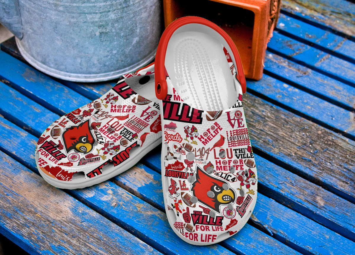 Merchidea Louisville Cardinals NCAA Sport Crocs Crocband Clogs Shoes Comfortable For Men Women and Kids