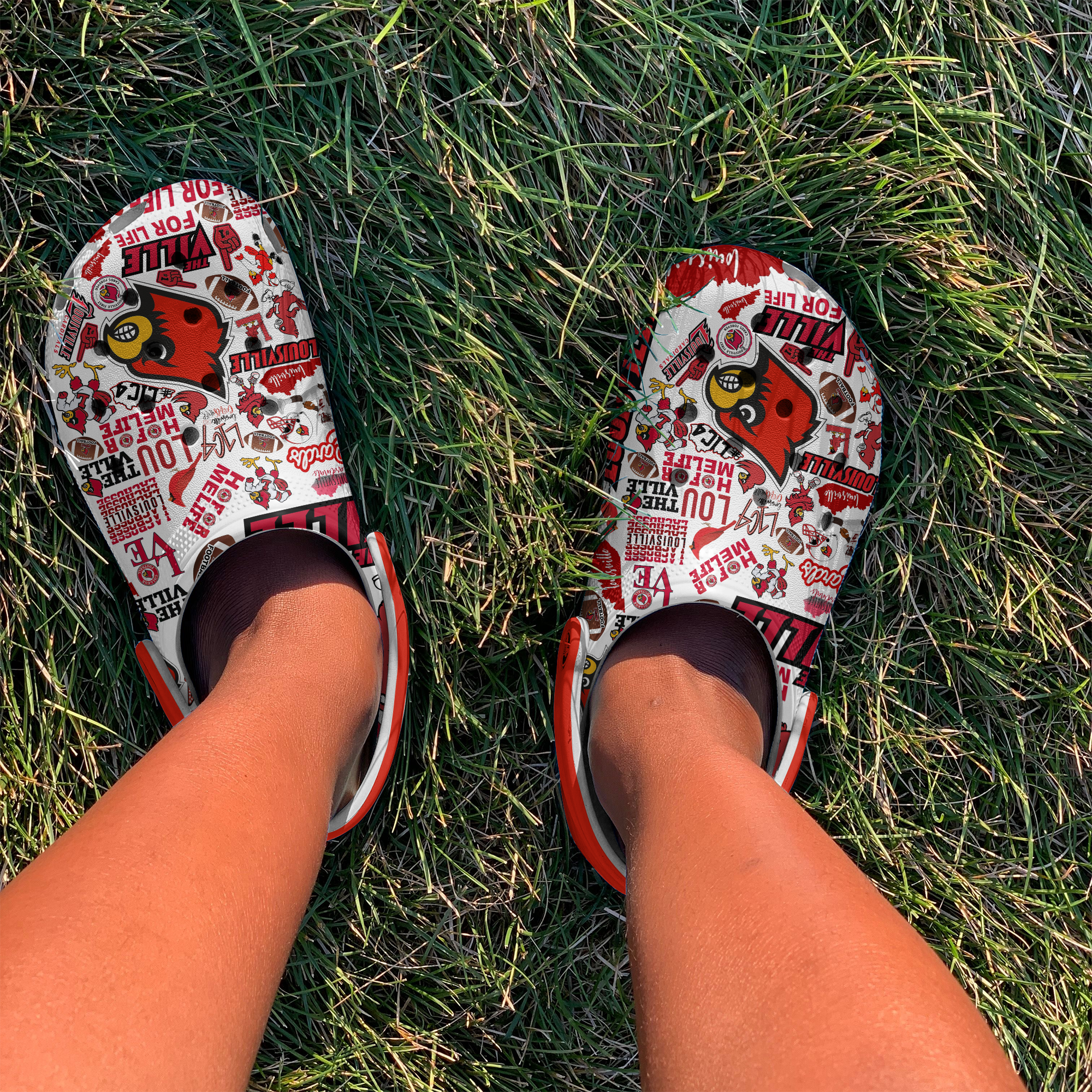 Merchidea Louisville Cardinals NCAA Sport Crocs Crocband Clogs Shoes Comfortable For Men Women and Kids