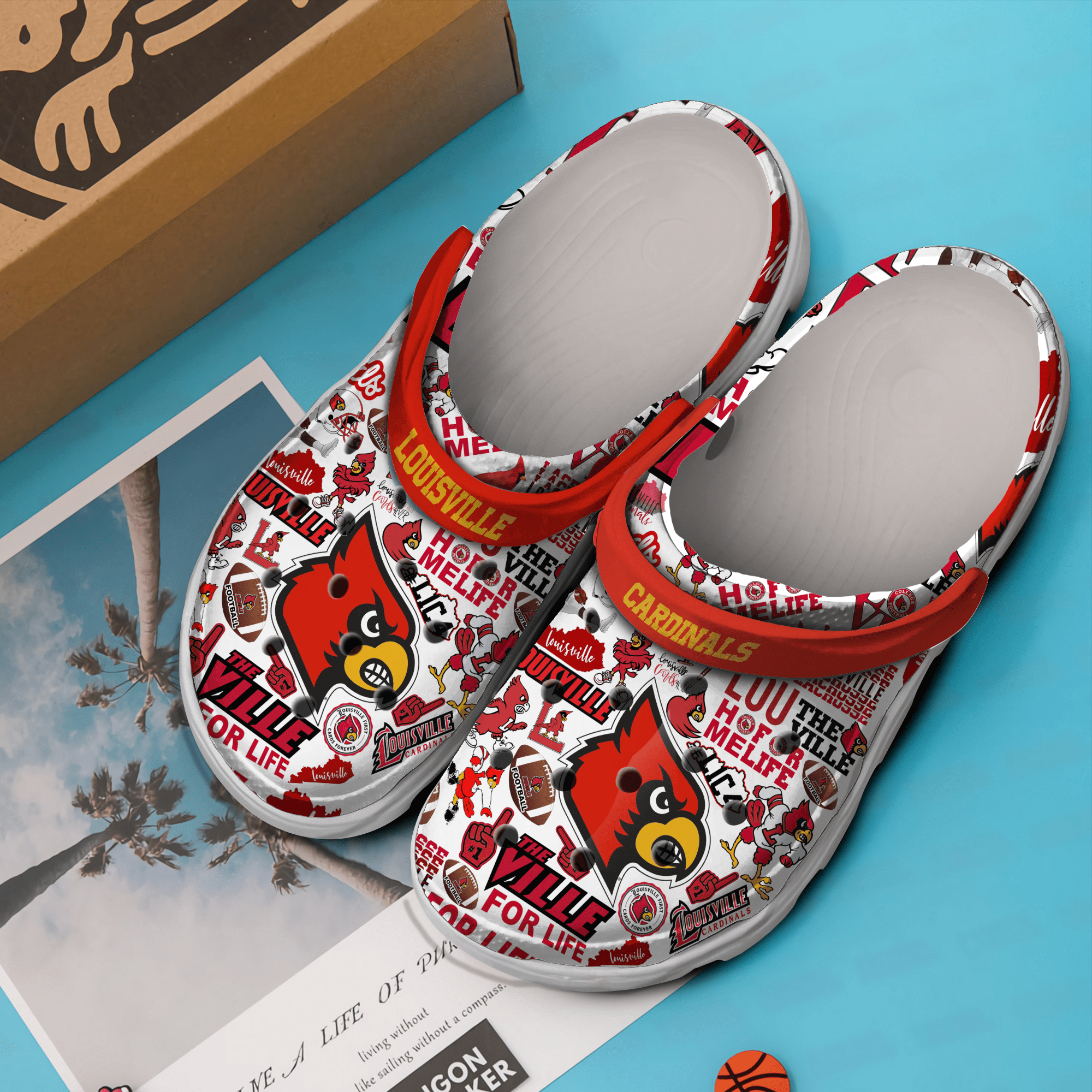 Merchidea Louisville Cardinals NCAA Sport Crocs Crocband Clogs Shoes Comfortable For Men Women and Kids