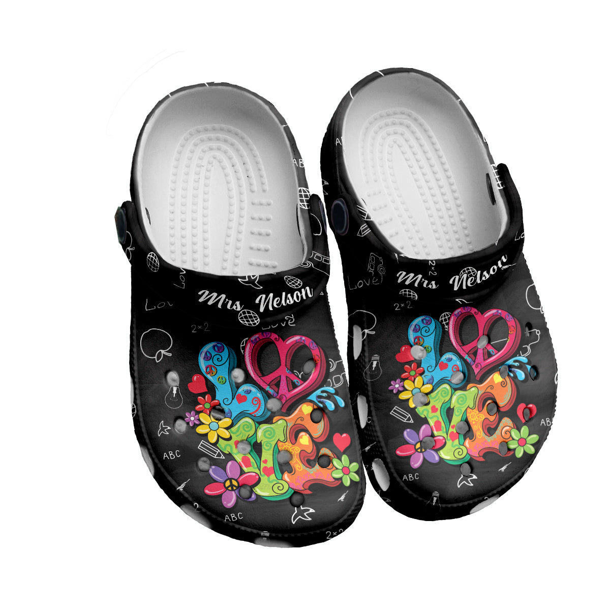 Merchidea Love Art Teachers Customized Crocs Crocband Clogs Shoes Comfortable For Men Women and Kids