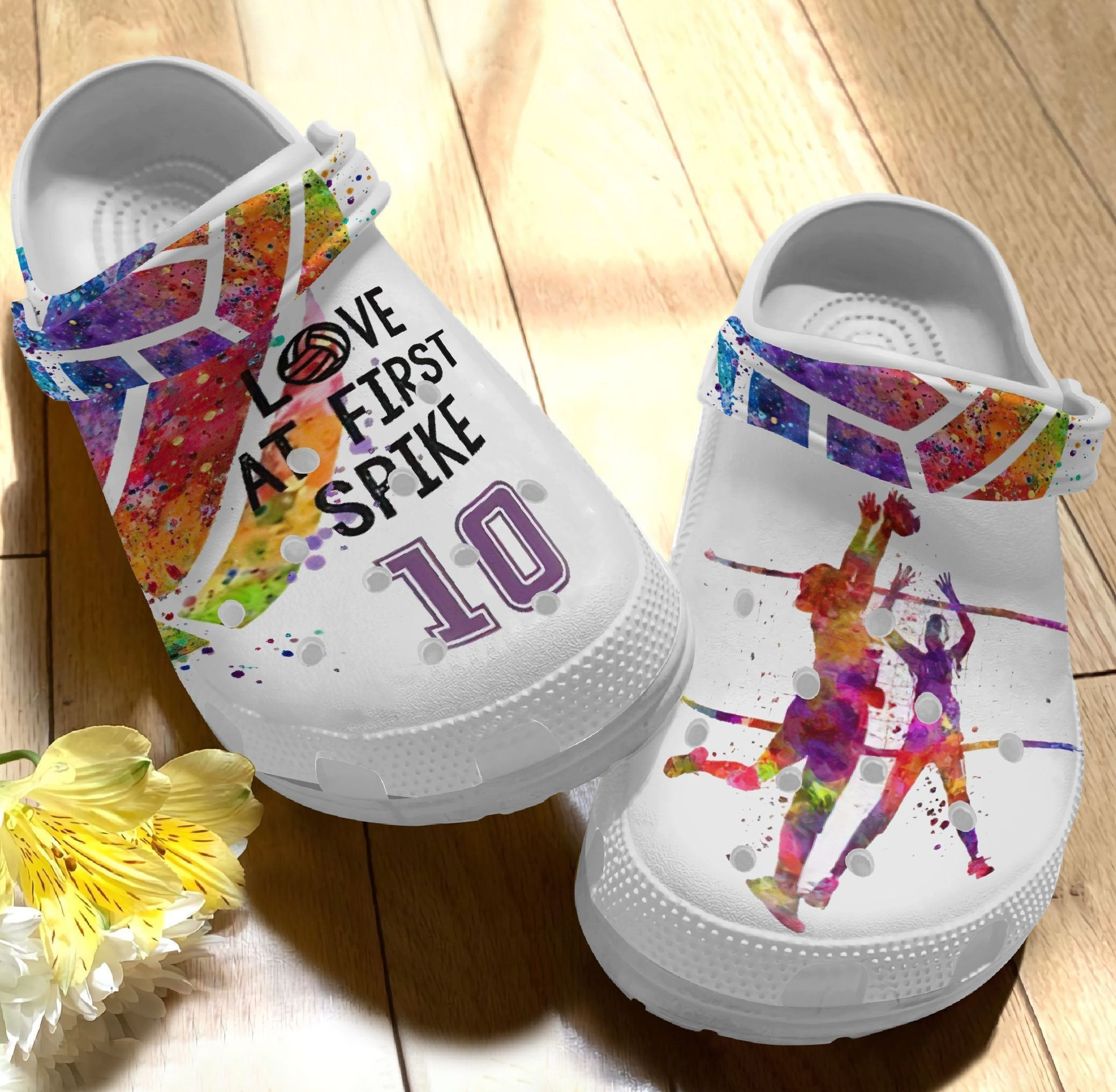 Merchidea Love At First Spike Shoes - Colorful Sport Volleyball clogs Gift
