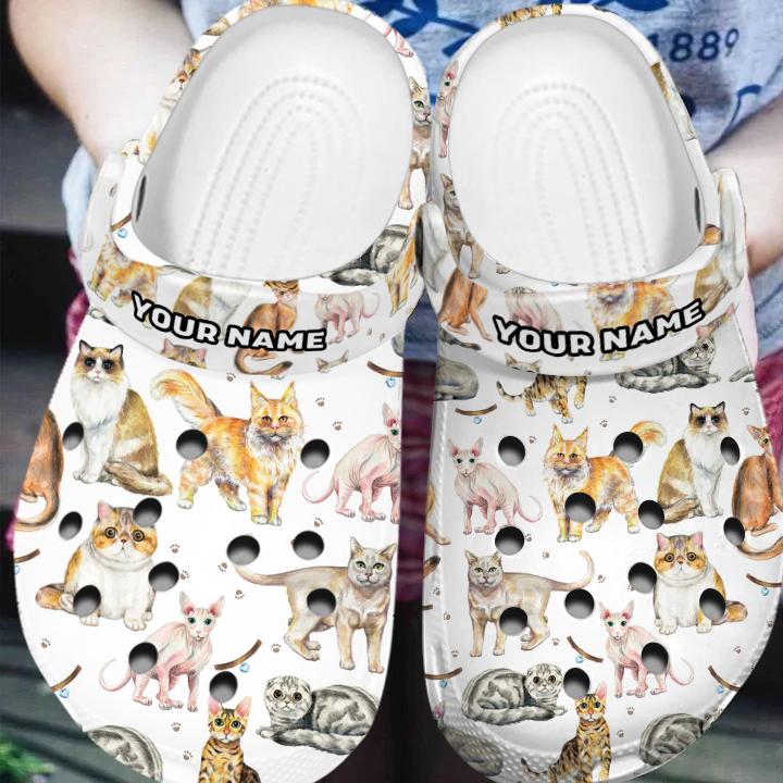 Merchidea Love Cats Crocs Crocband Clogs Shoes Comfortable For Men Women and Kids