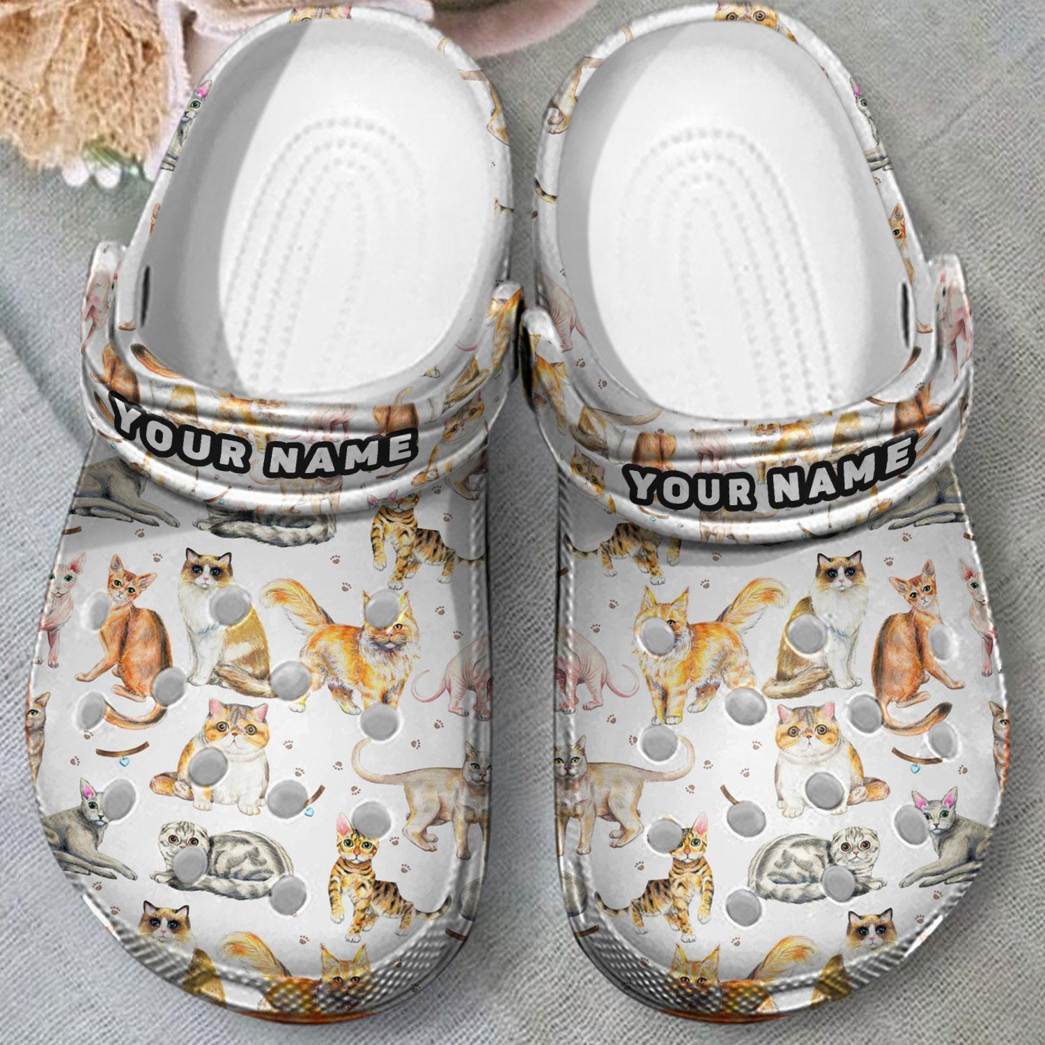 Merchidea Love Cats Crocs Crocband Clogs Shoes Comfortable For Men Women and Kids