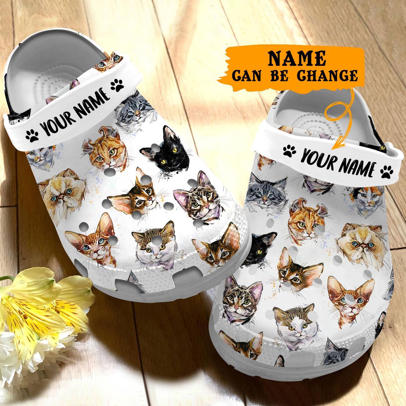 Merchidea Love Cats Crocs Crocband Clogs Shoes Comfortable For Men Women and Kids