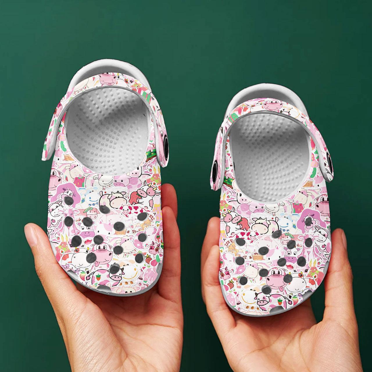 Merchidea Love Cow Crocs Crocband Clogs Shoes Comfortable For Men Women and Kids