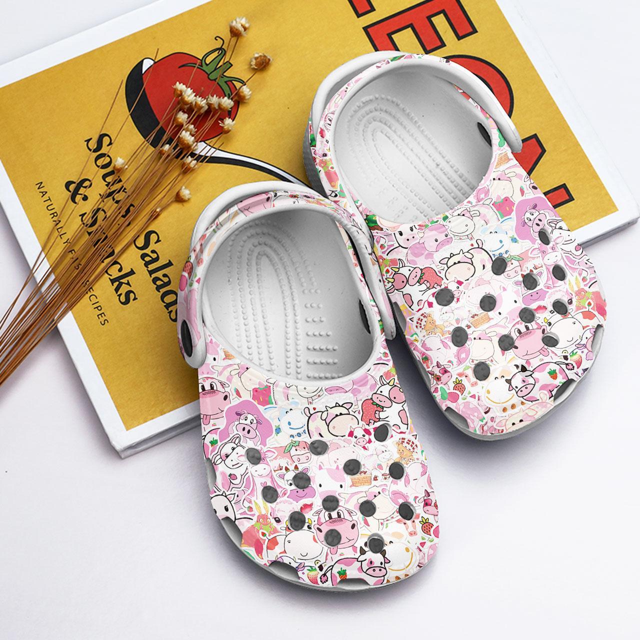 Merchidea Love Cow Crocs Crocband Clogs Shoes Comfortable For Men Women and Kids