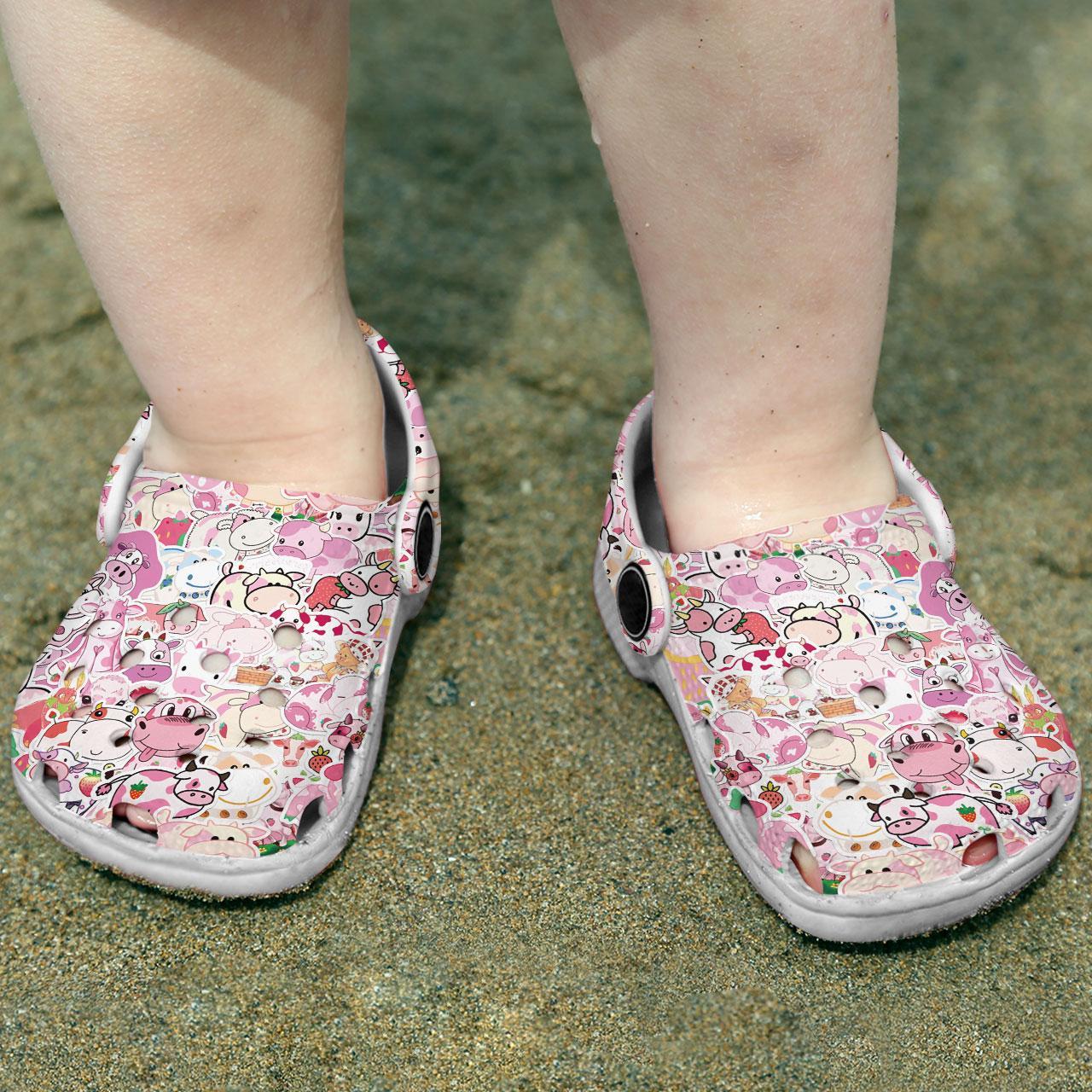 Merchidea Love Cow Crocs Crocband Clogs Shoes Comfortable For Men Women and Kids