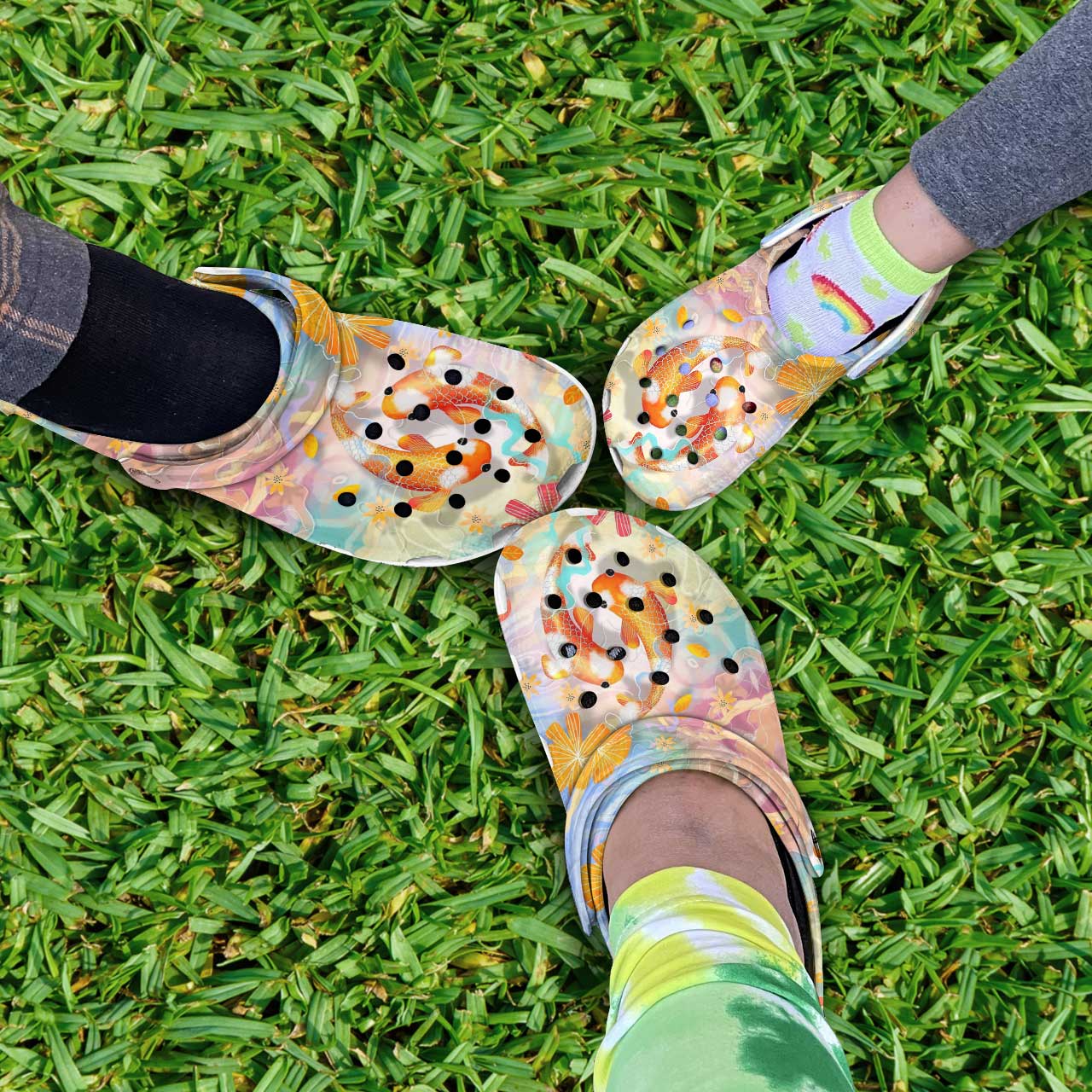 Merchidea Love Koi Fish Crocs Crocband Clogs Shoes Comfortable For Men Women and Kids