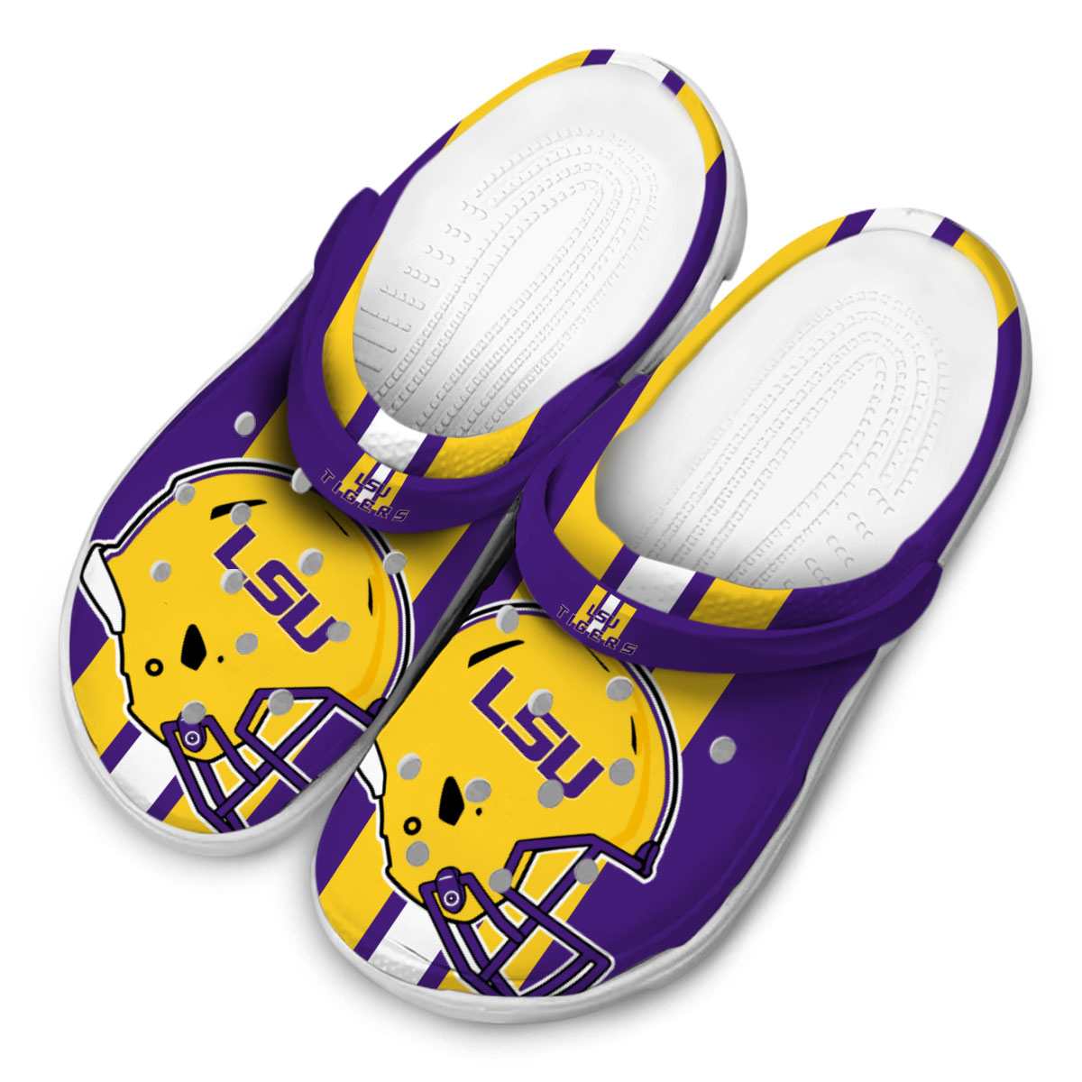 Merchidea LSU Tigers NCAA Sport Crocs Crocband Clogs Shoes Comfortable For Men Women and Kids
