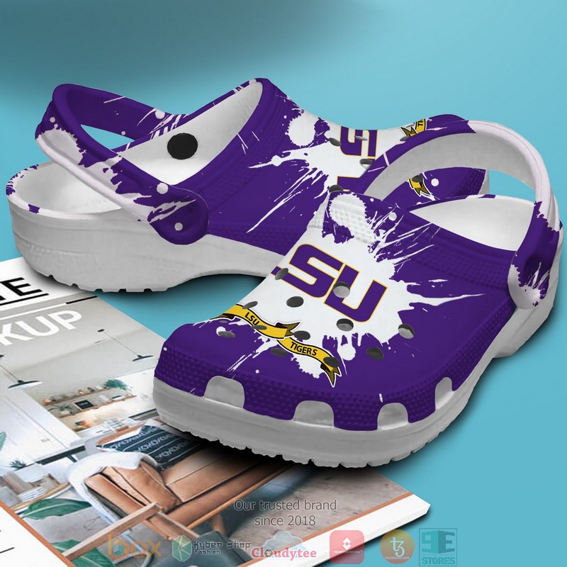 Merchidea LSU Tigers NCAA Sport Crocs Crocband Clogs Shoes Comfortable For Men Women and Kids