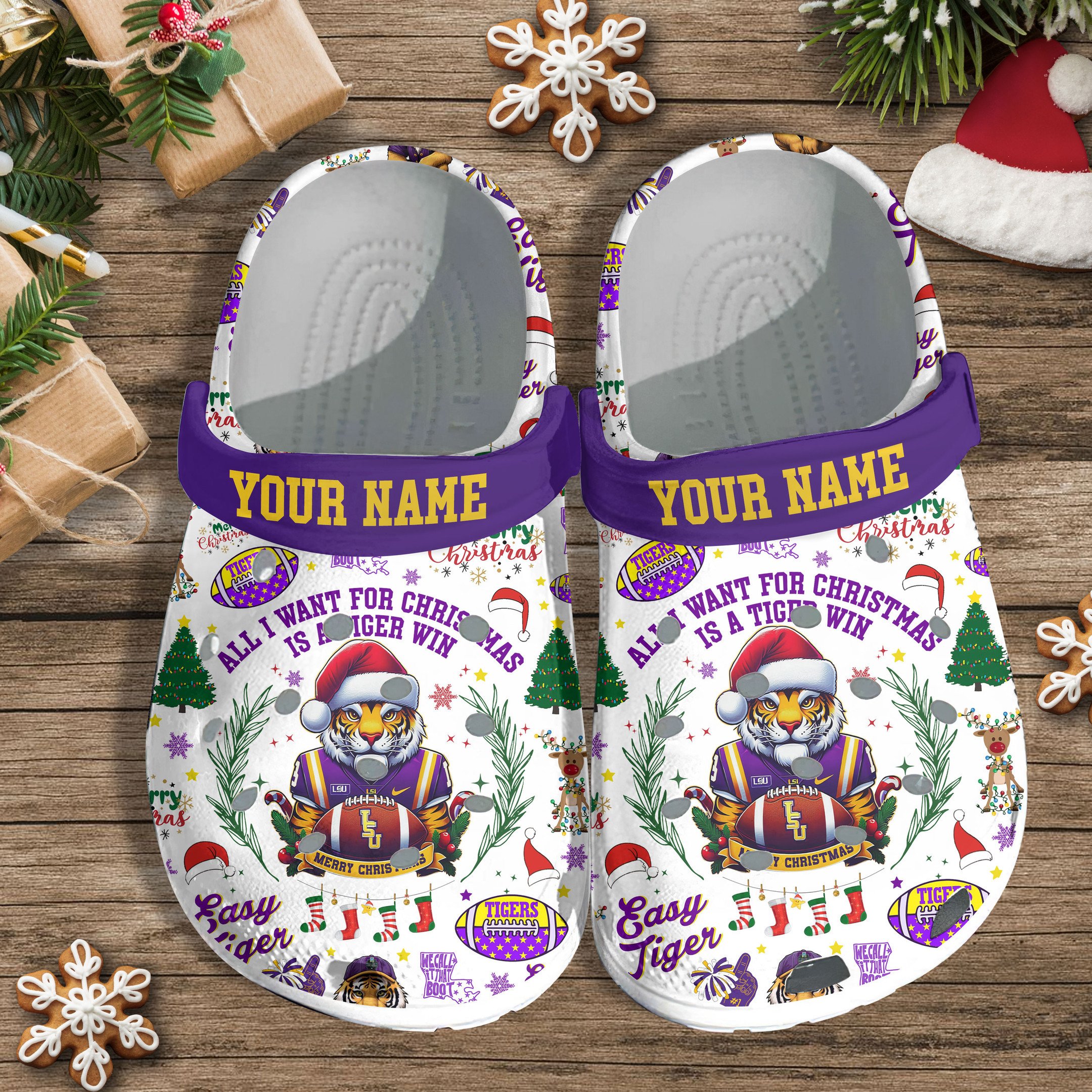 Merchidea LSU Tigers NCAA Sport Crocs Crocband Clogs Shoes Comfortable For Men Women and Kids