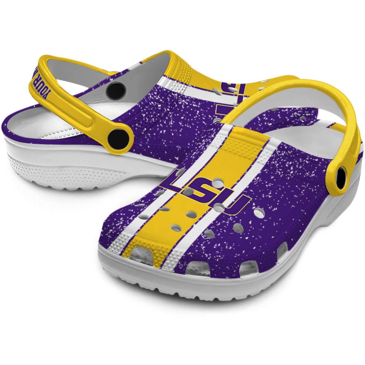Merchidea LSU Tigers NCAA Sport Crocs Crocband Clogs Shoes Comfortable For Men Women and Kids