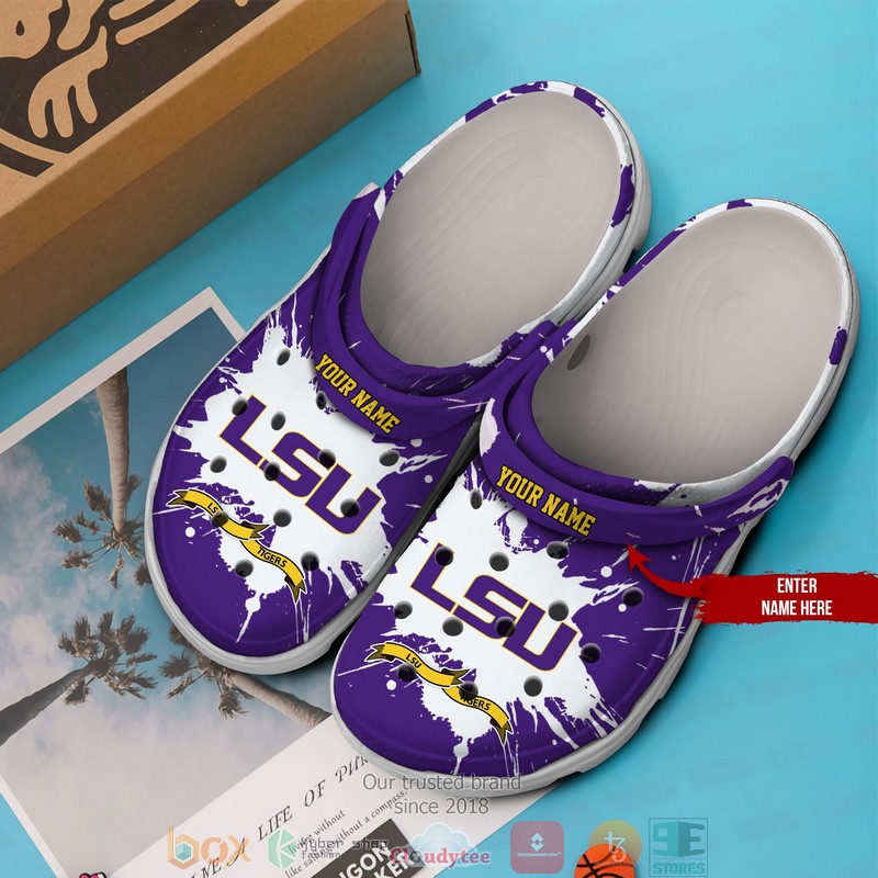 Merchidea LSU Tigers NCAA Sport Crocs Crocband Clogs Shoes Comfortable For Men Women and Kids