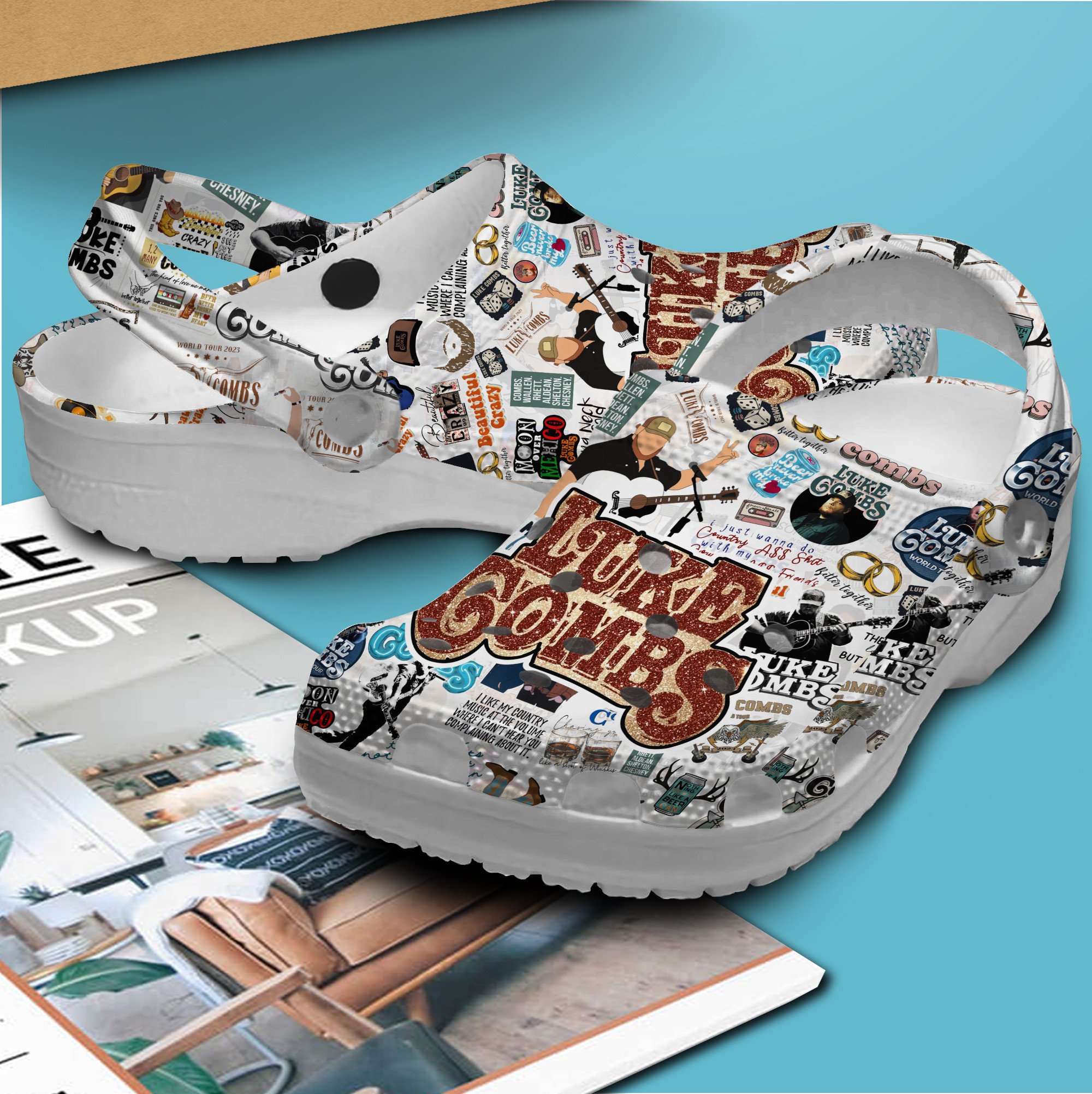 Merchidea Luke Combs Music Crocs Crocband Clogs Shoes Comfortable For Men Women and Kids