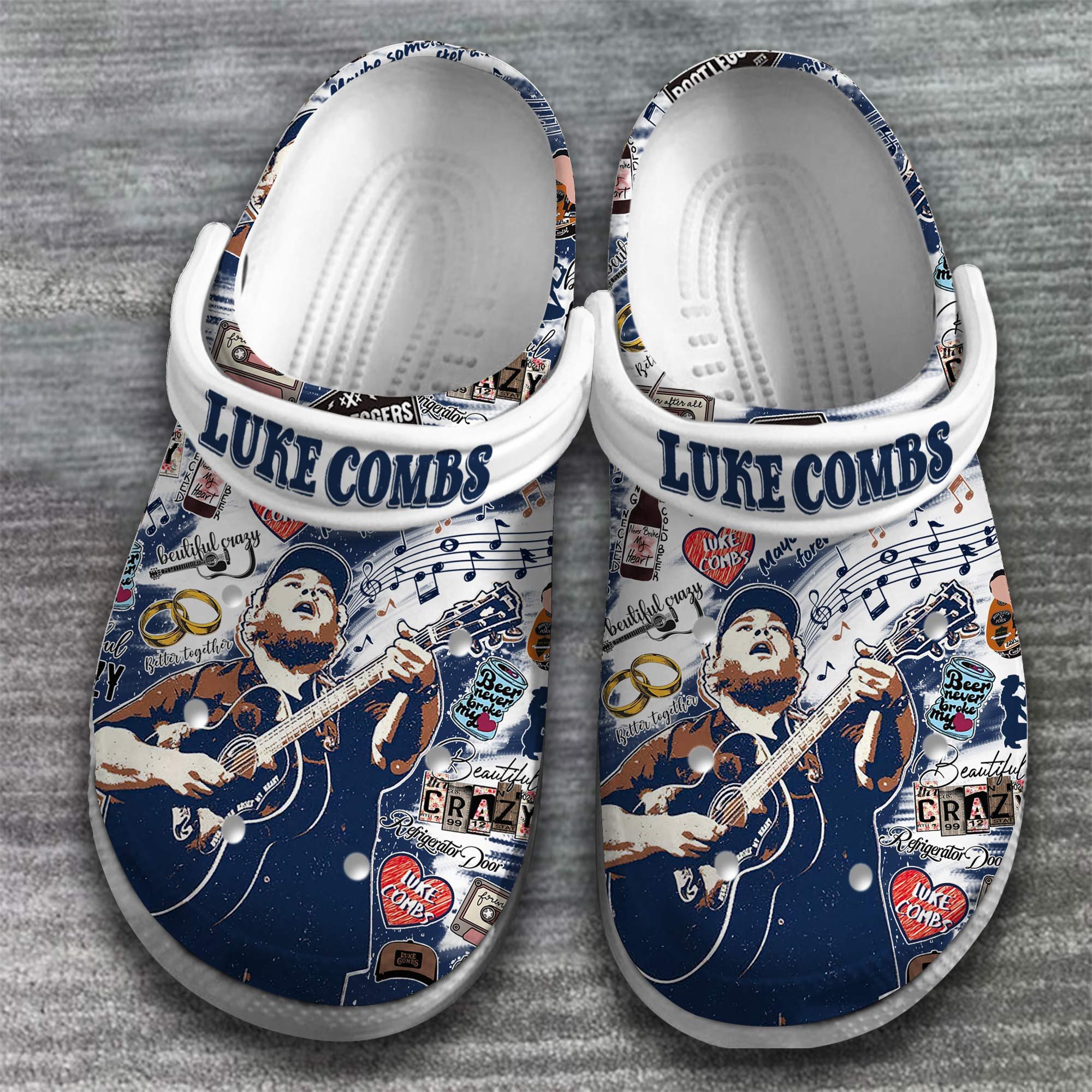 Merchidea Luke Combs Singer Music Crocs Crocband Clogs Shoes Comfortable For Men Women and Kids