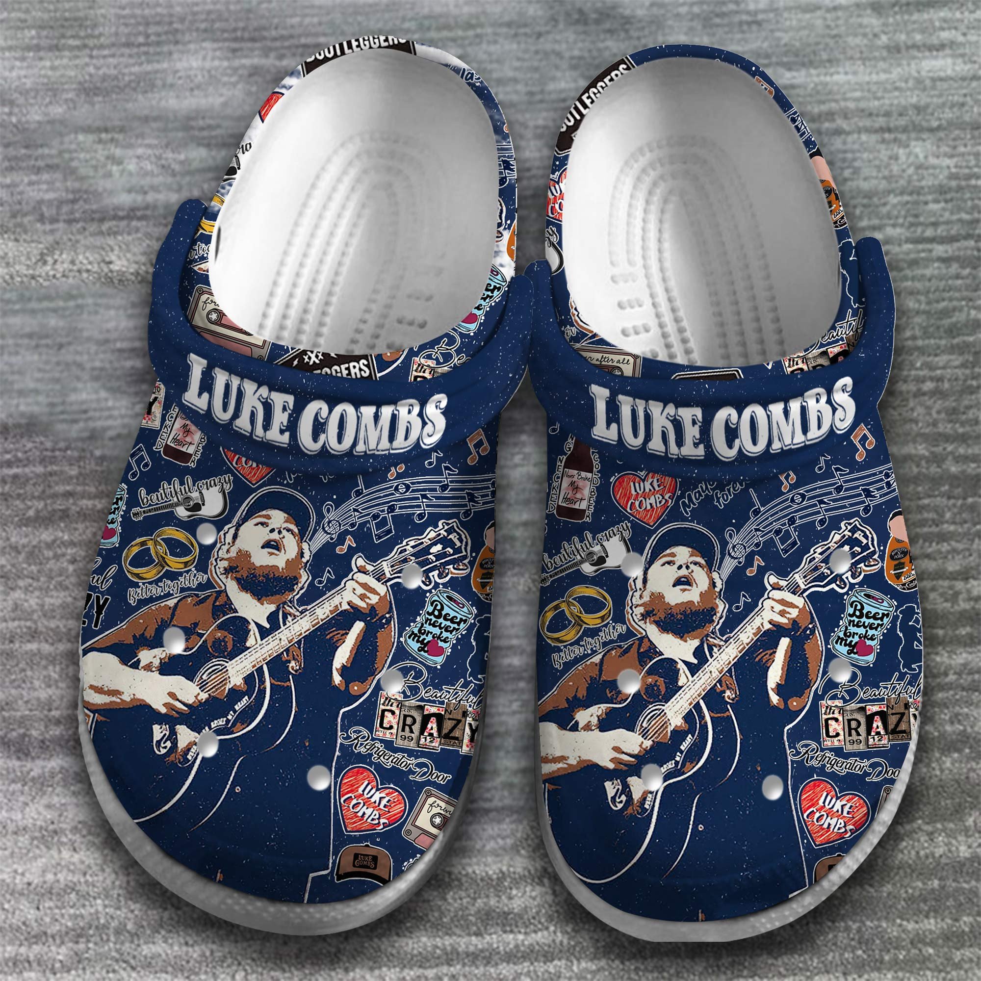 Merchidea Luke Combs Singer Music Crocs Crocband Clogs Shoes Comfortable For Men Women and Kids