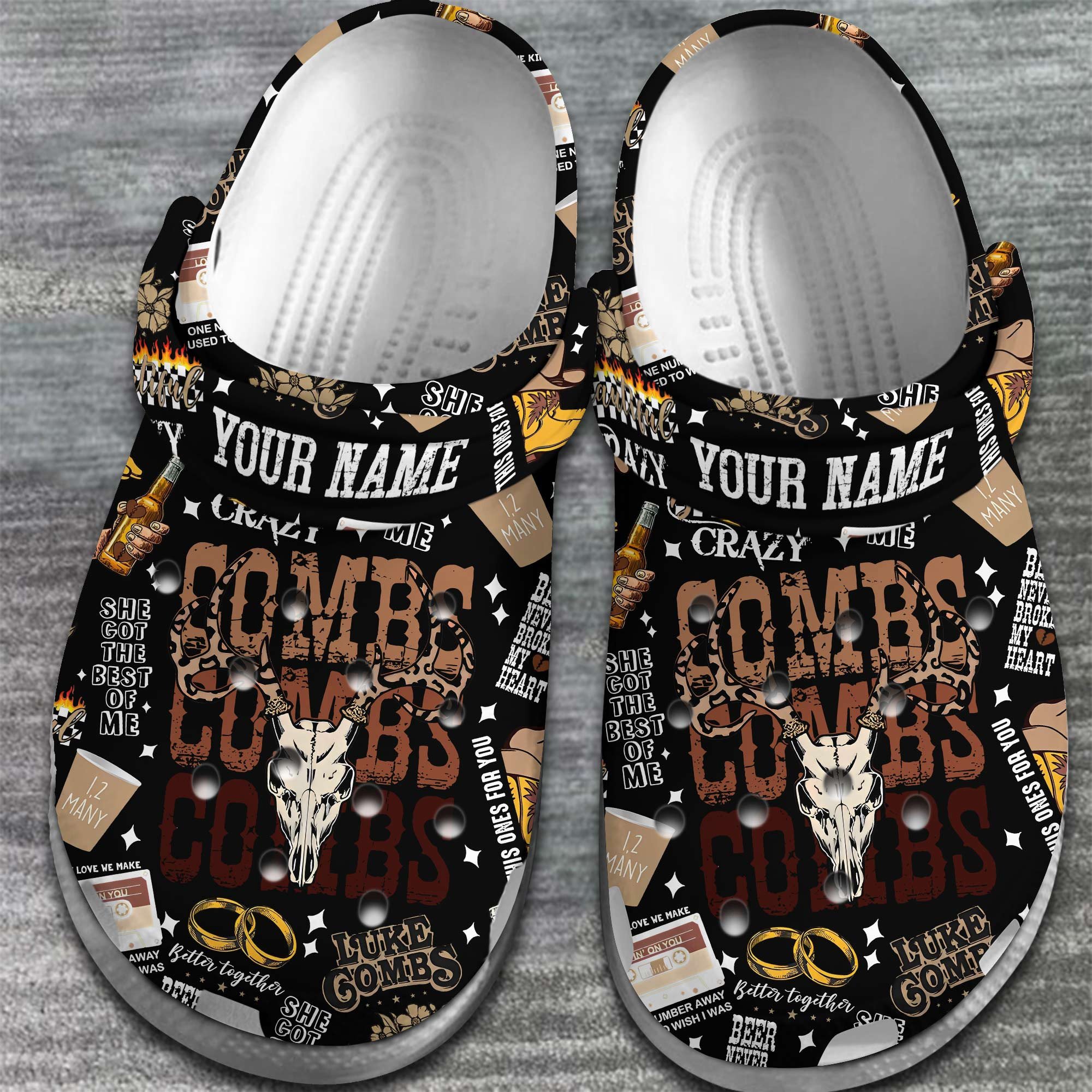 Merchidea Luke Combs Singer Music Crocs Crocband Clogs Shoes Comfortable For Men Women and Kids