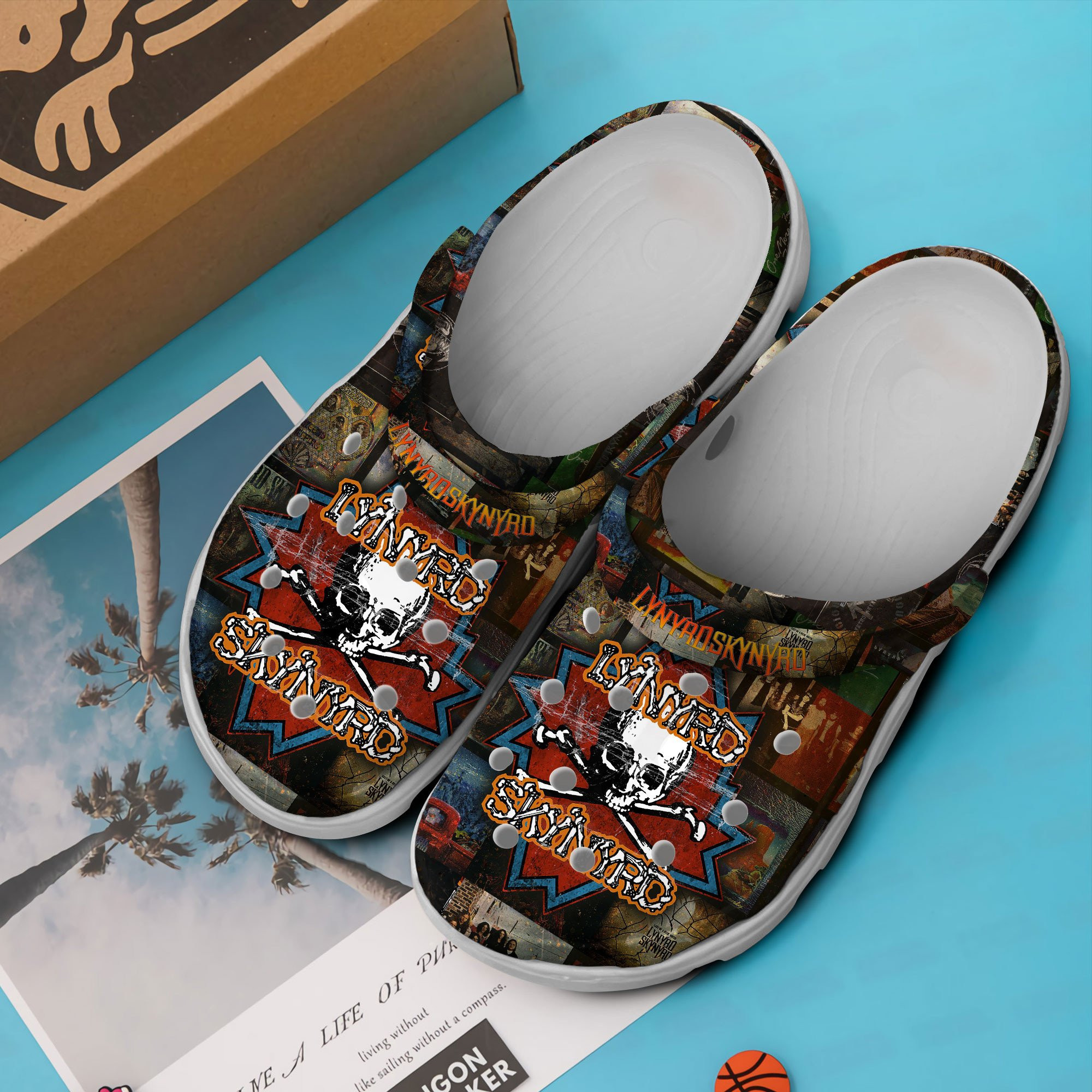 Merchidea Lynyrd Skynyrd Music Crocs Crocband Clogs Shoes Comfortable For Men Women and Kids