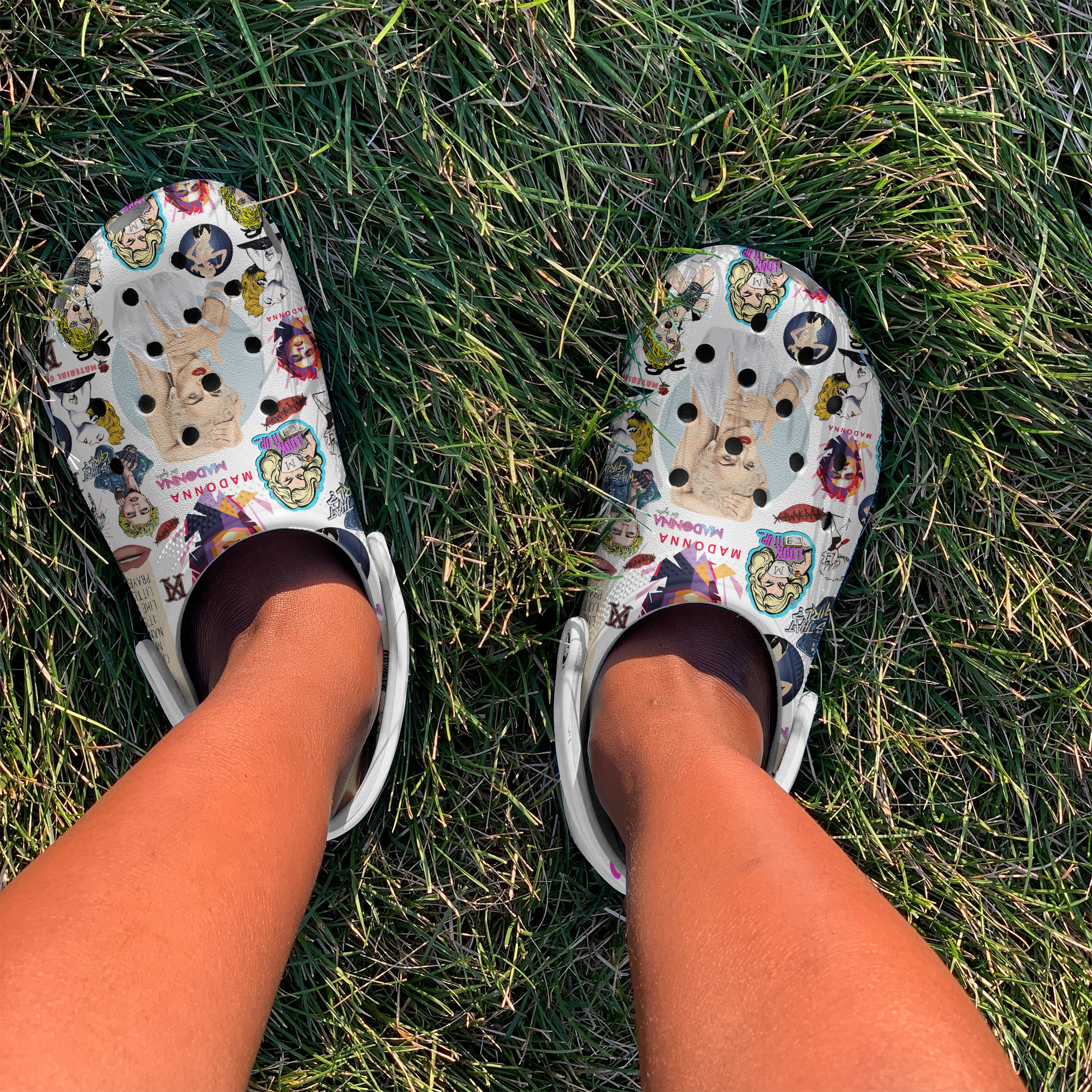 Merchidea Madona Music Crocs Crocband Clogs Shoes Comfortable For Men Women and Kids