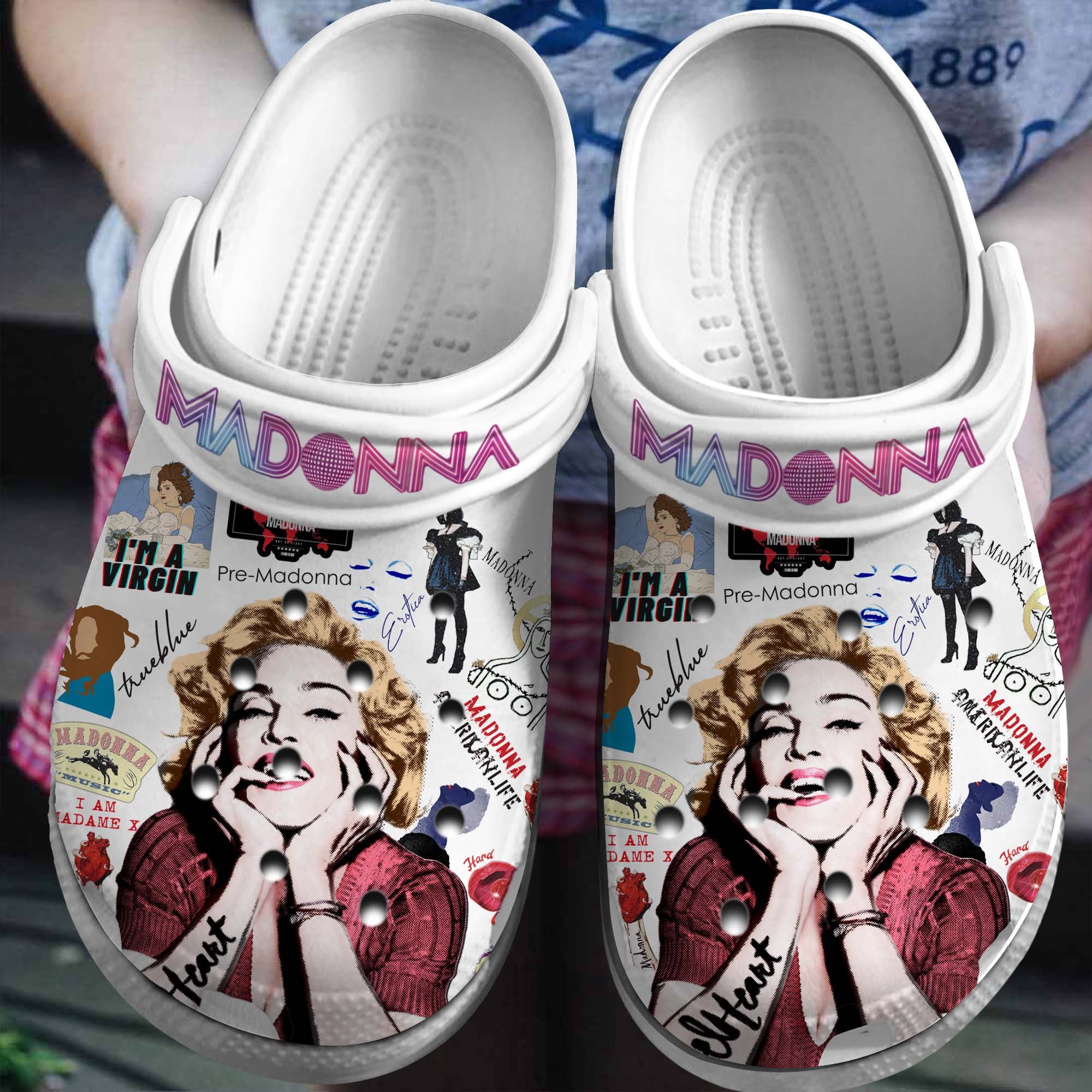 Merchidea Madonna Singer Music Crocs Crocband Clogs Shoes Comfortable For Men Women and Kids