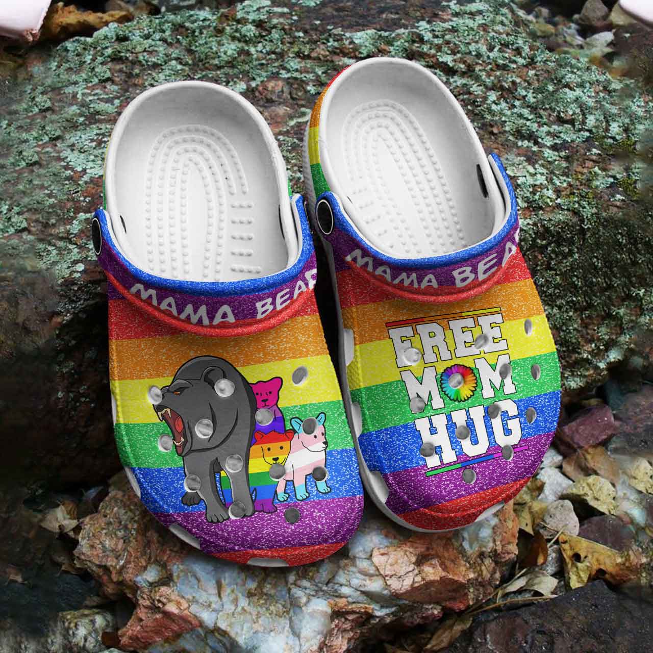 Merchidea Mama bear Mother's Day Crocs Crocband Clogs Shoes Comfortable For Men Women and Kids